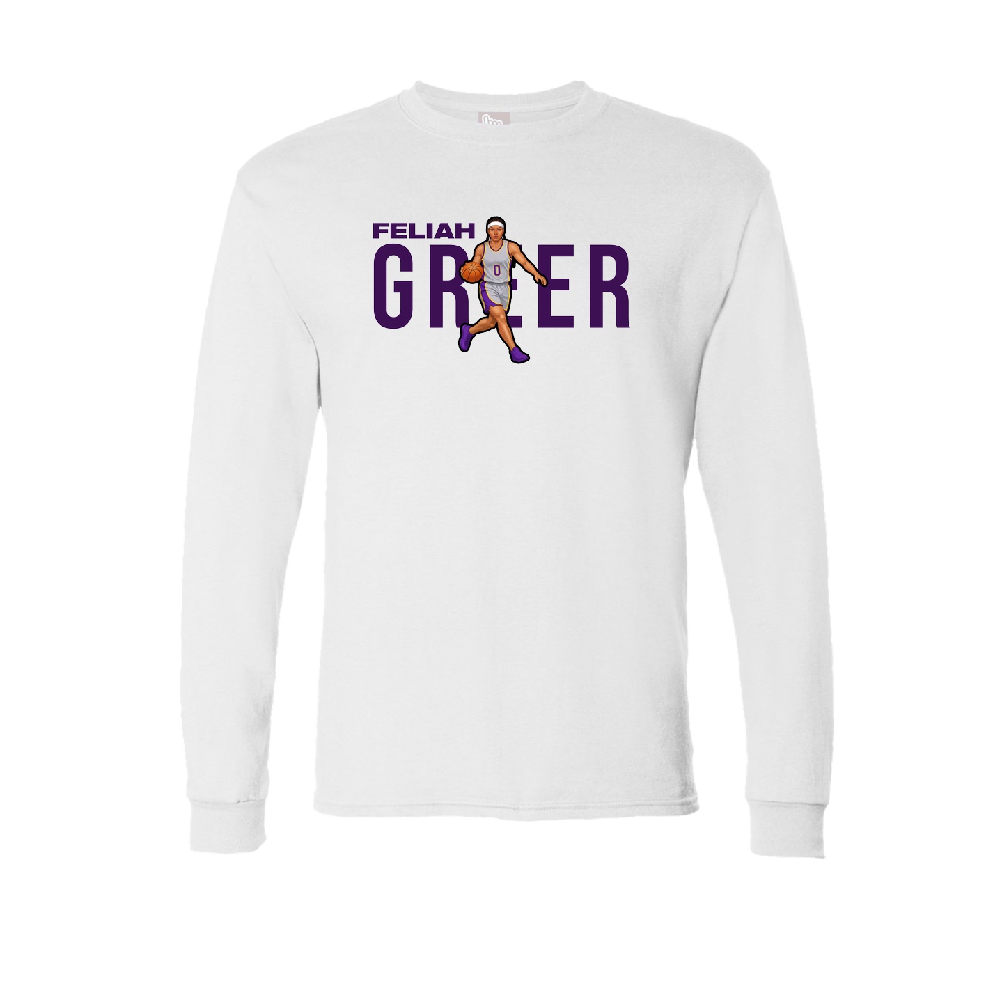 Long Sleeve Tee — Player Name in White