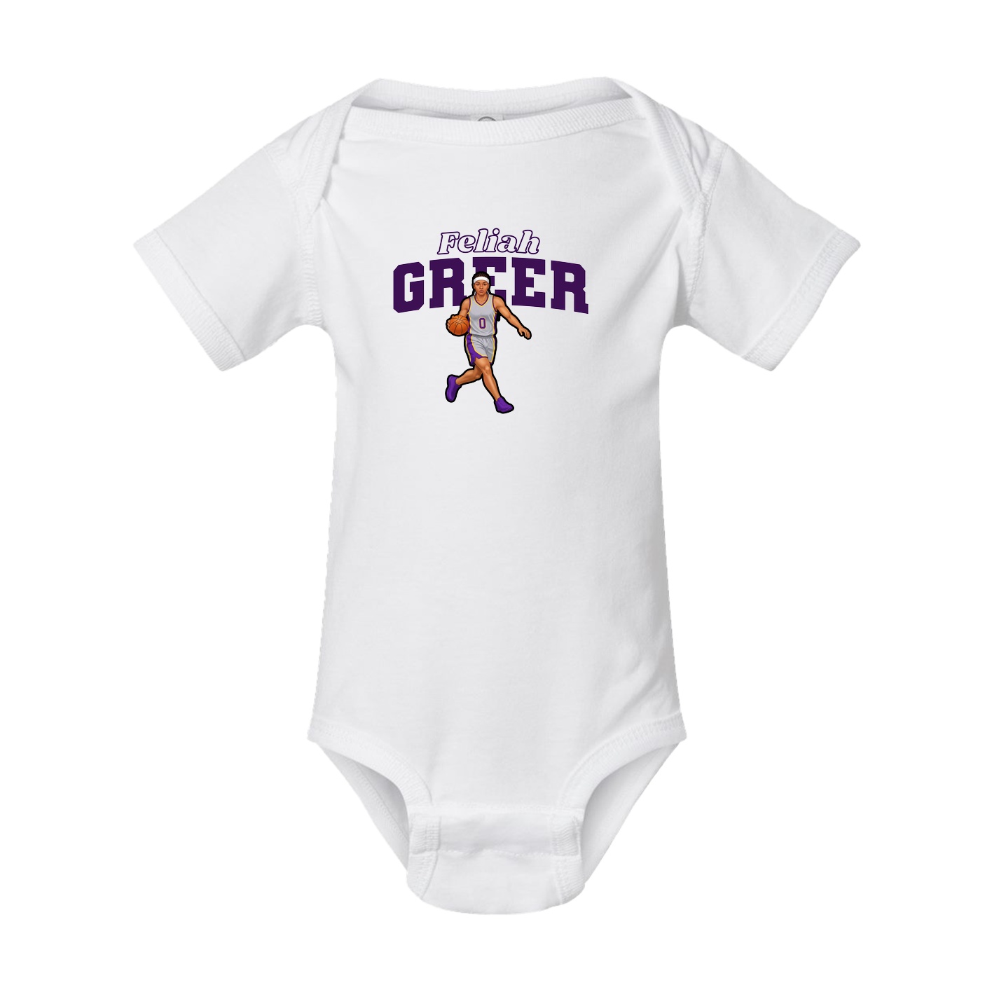 Baby Onesie — Name Arch in White