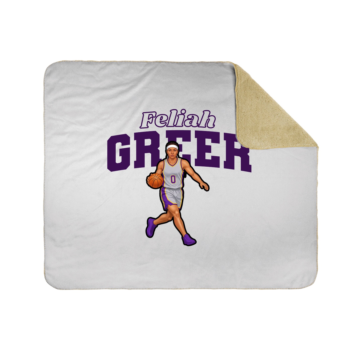 Throw Blanket — Name Arch in White