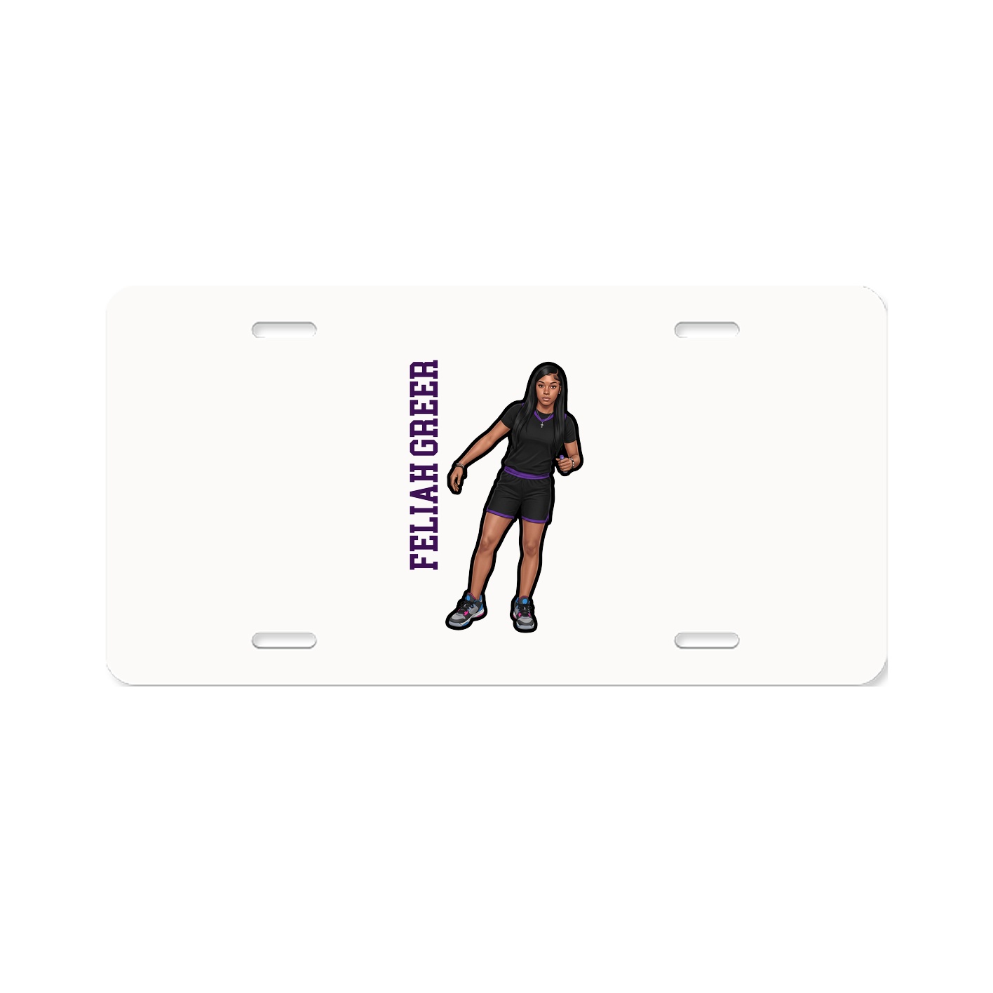 License Plate — Name Vertical in Classic