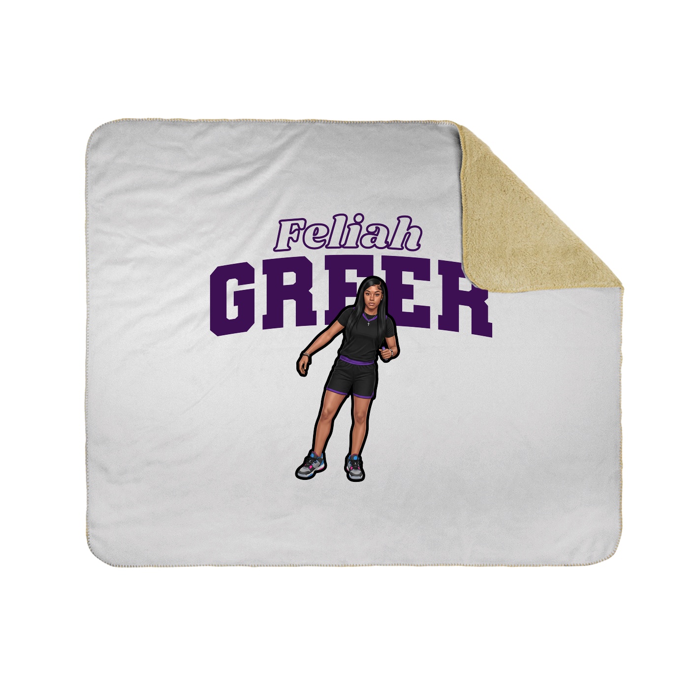 Throw Blanket — Name Arch in White