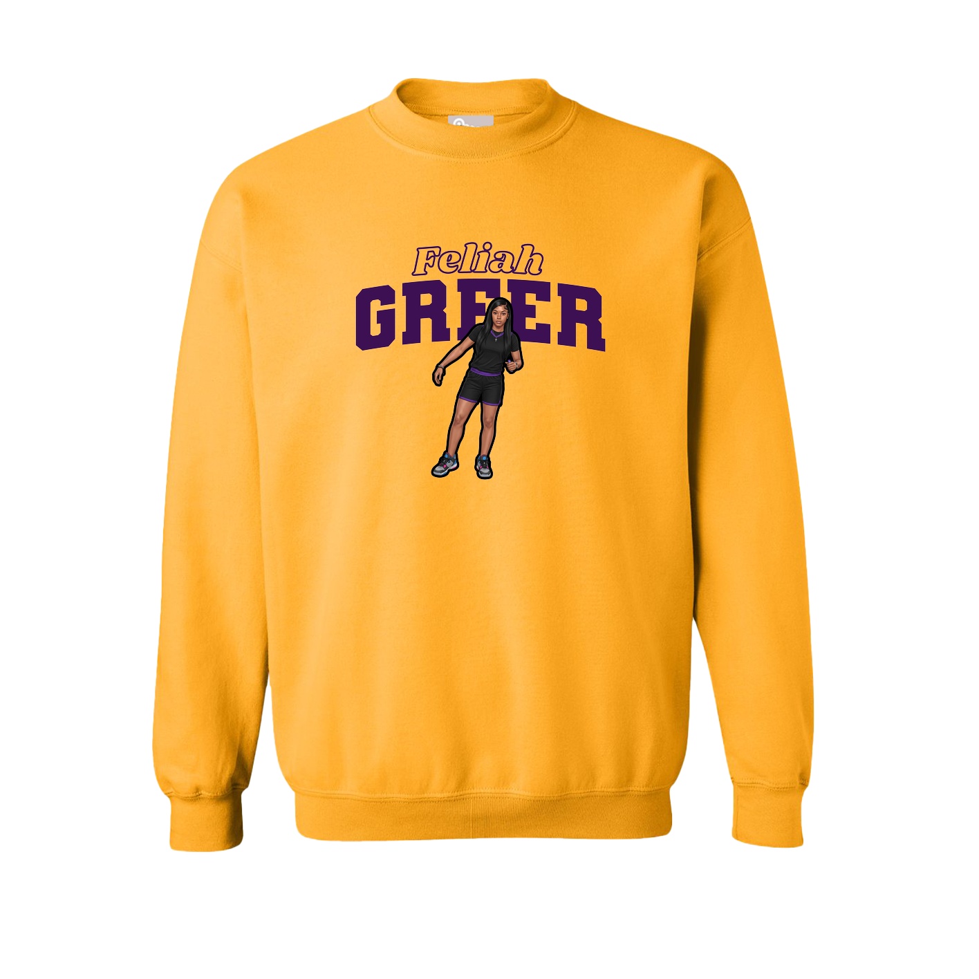 Fleece Crew — Name Arch in Gold