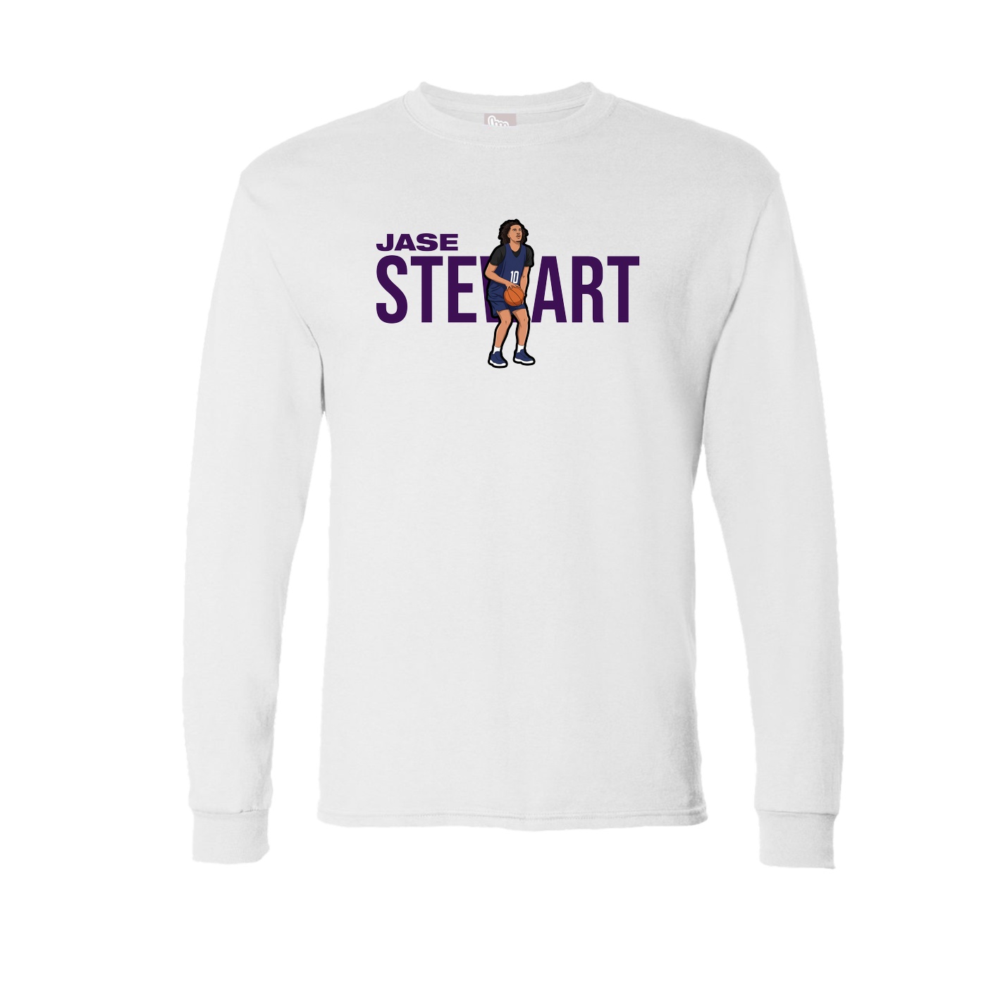 Long Sleeve Tee — Player Name in White