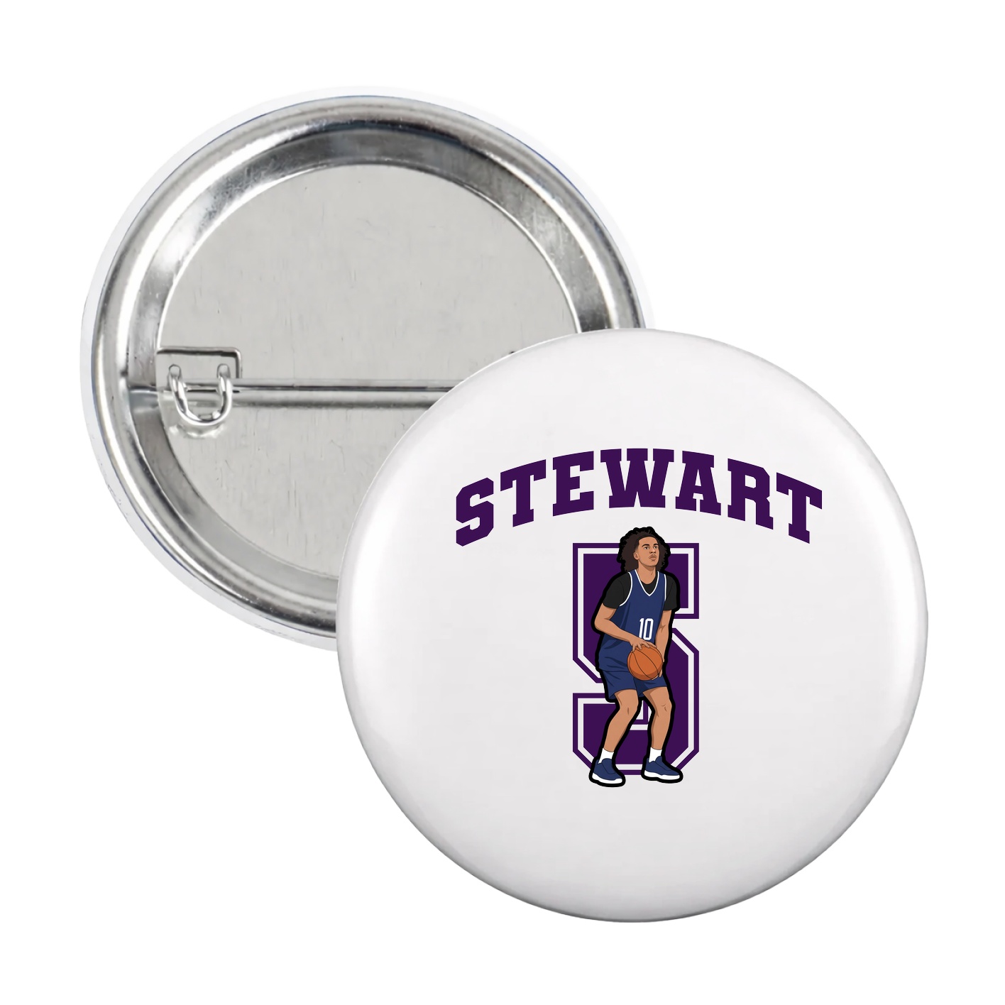Game Day Button — Number in White