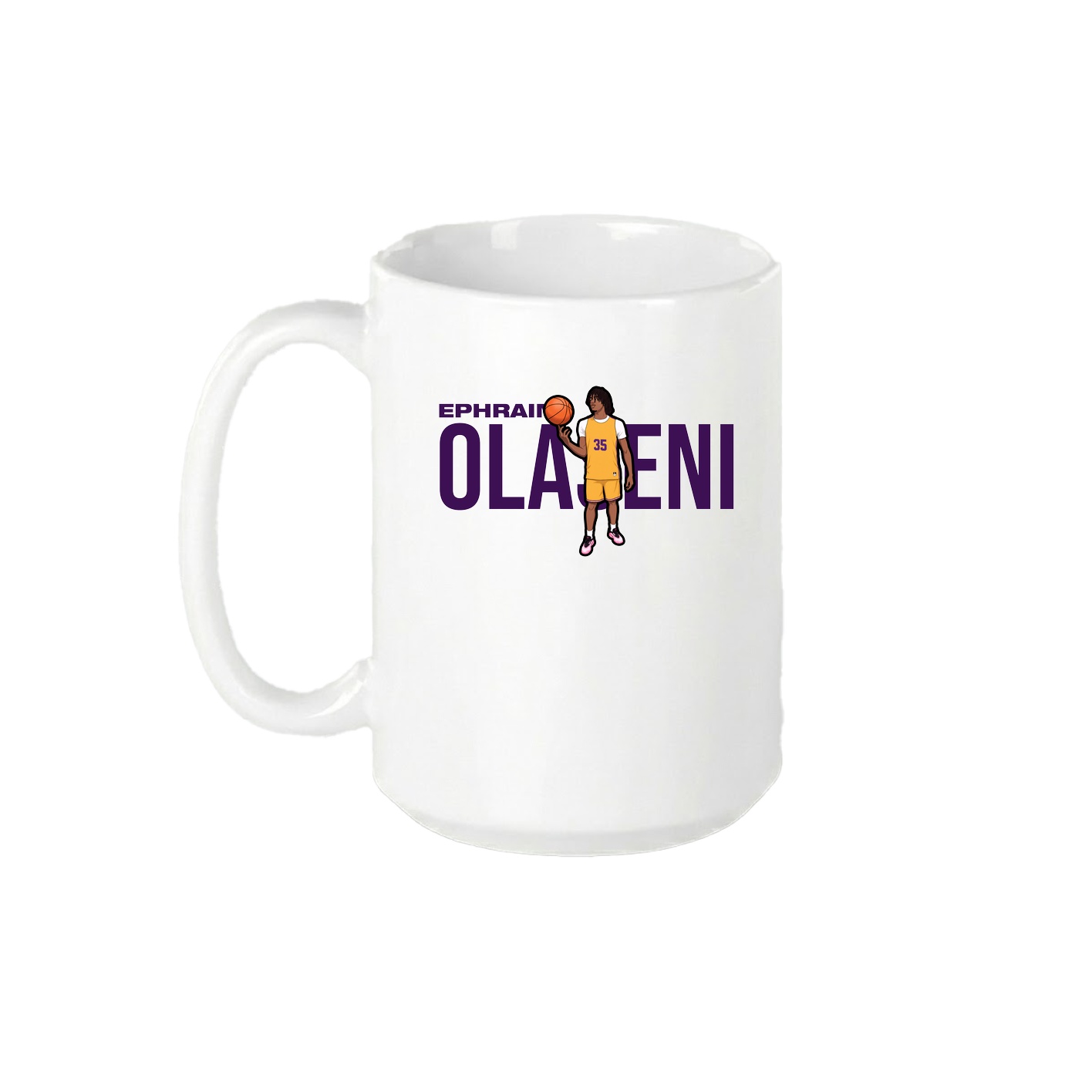 15oz Coffee Mug — Player Name in White
