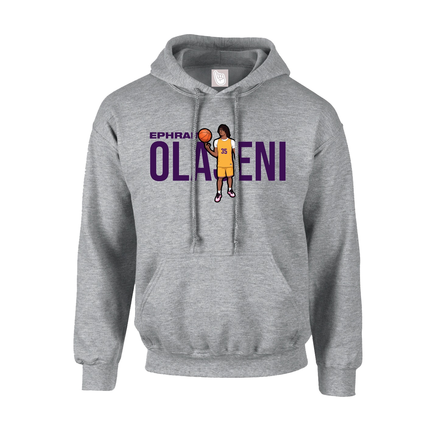 Hoodie — Player Name in Grey