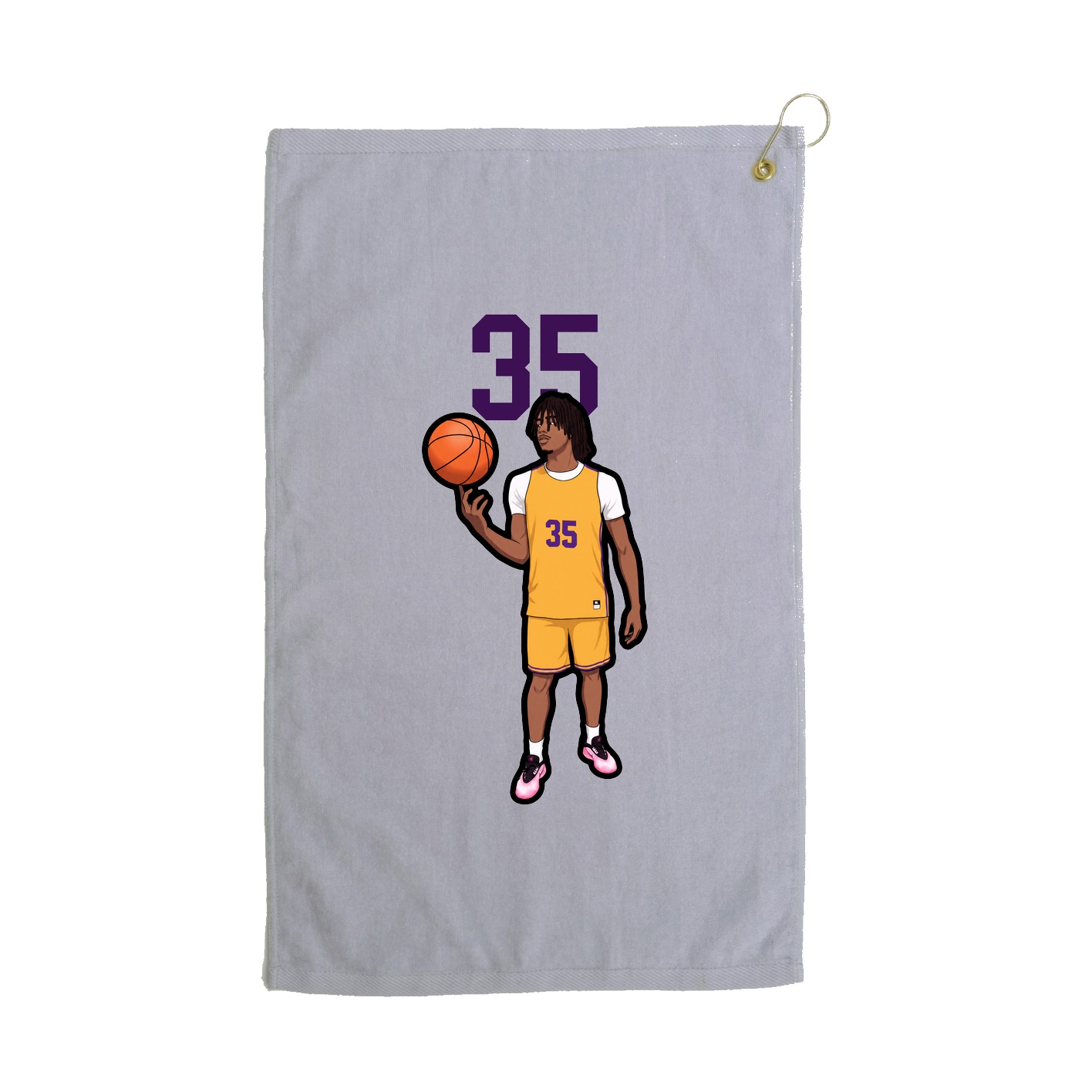 Golf Towel — Number Top in Grey
