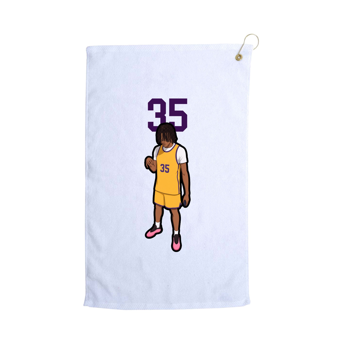 Golf Towel — Number Top in White