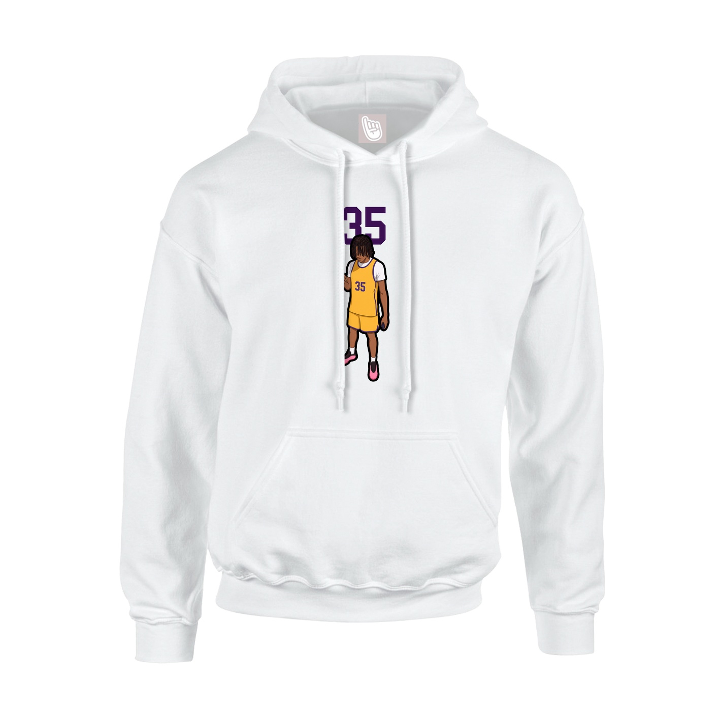 Youth Hoodie — Number Top in White