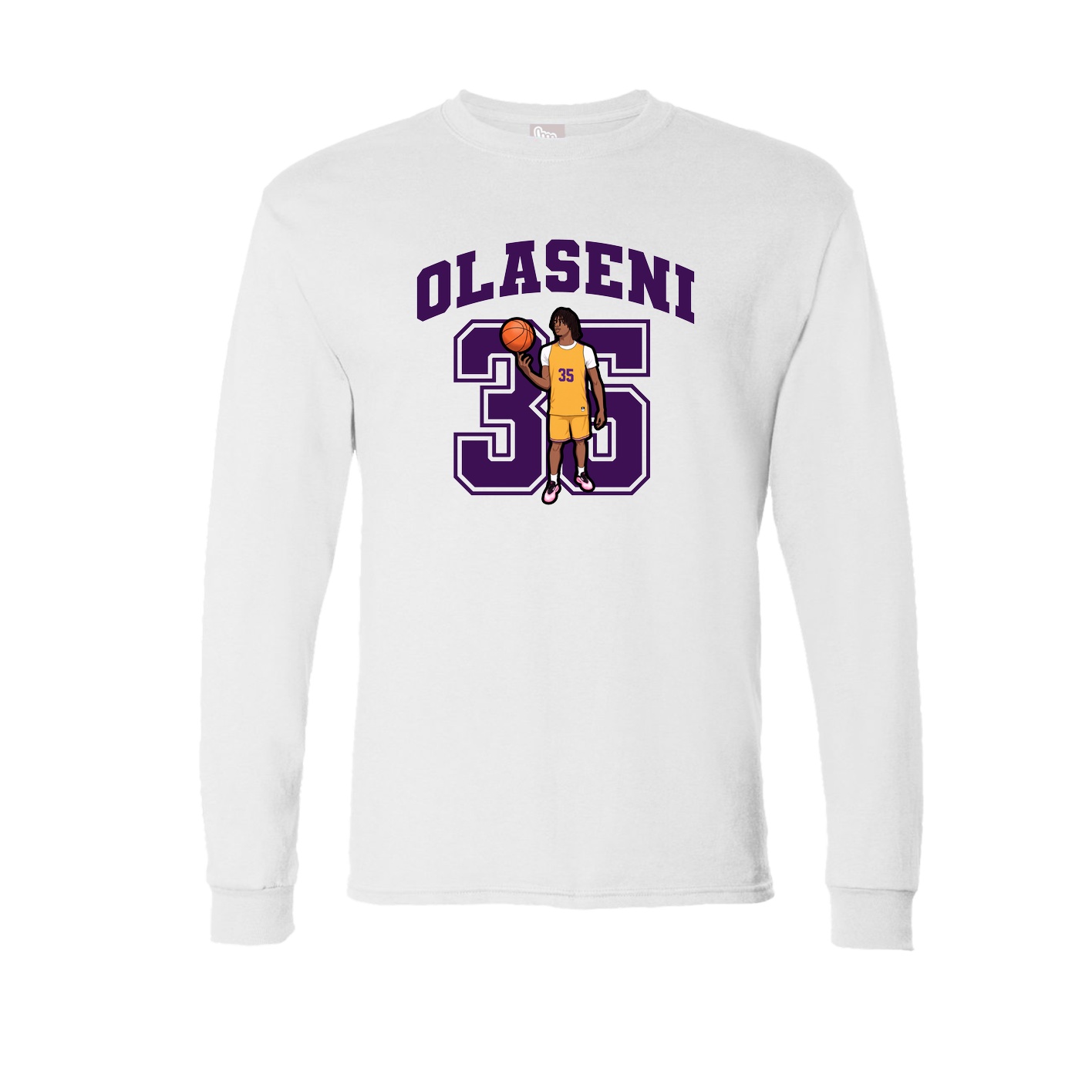 Long Sleeve Tee — Number in White