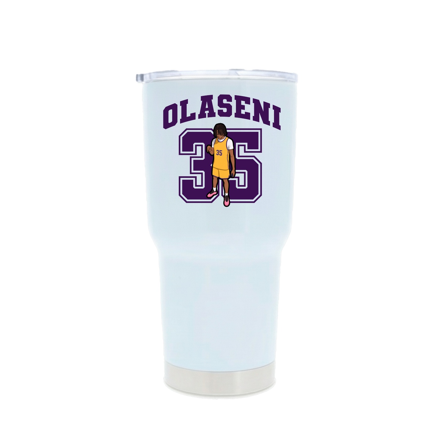 30oz Stainless Steel Tumbler — Number in White