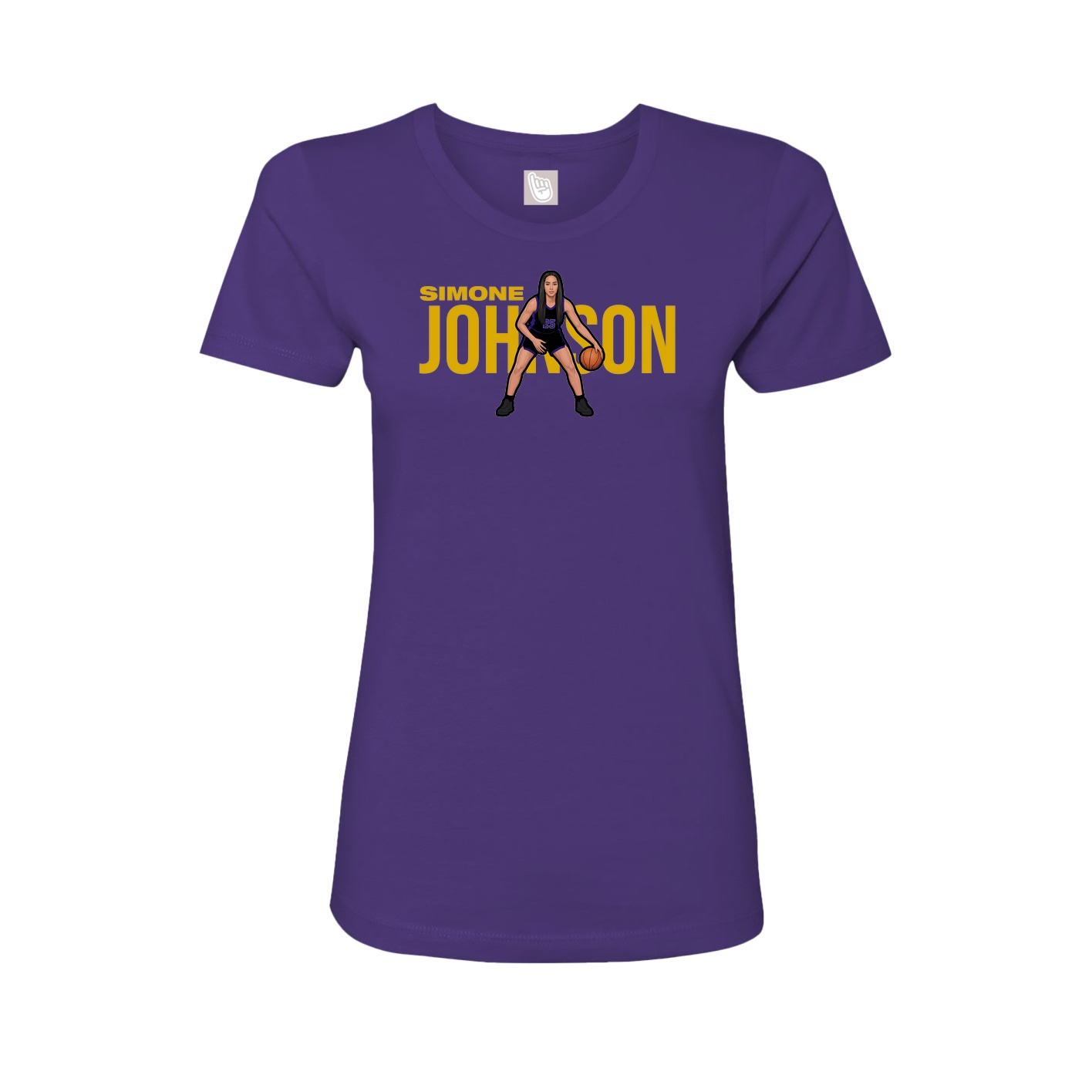 Fitted Women's Tee — Player Name in Purple