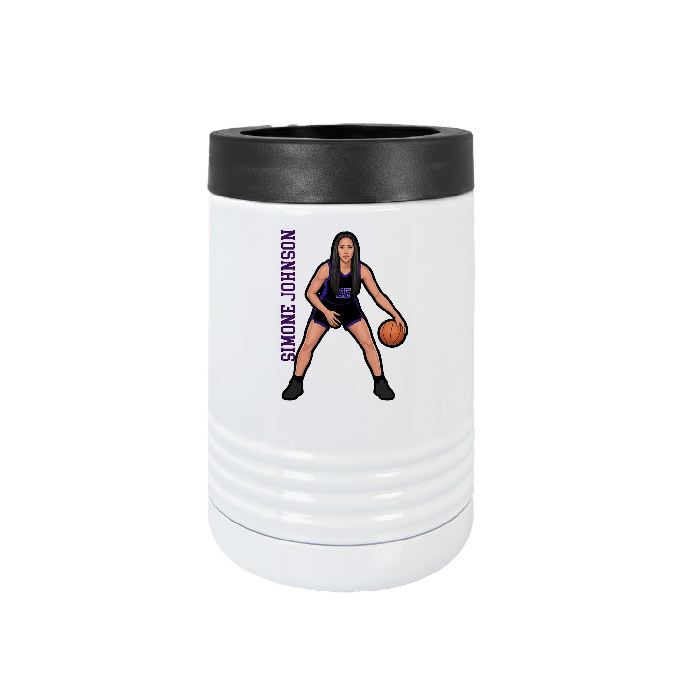 Beverage Holder — Name Vertical in White