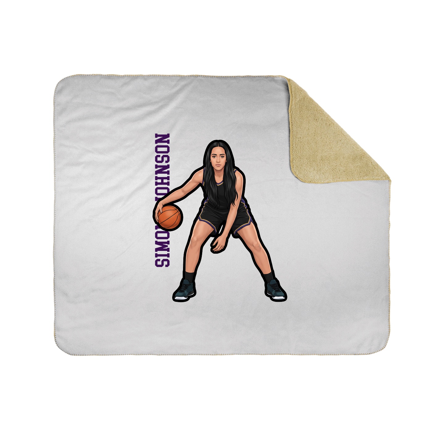 Throw Blanket — Name Vertical in White