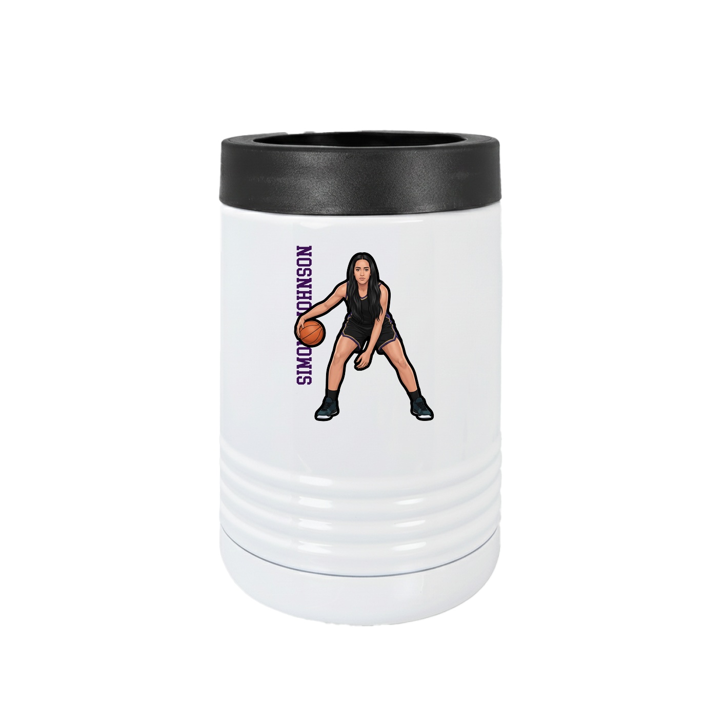 Beverage Holder — Name Vertical in White