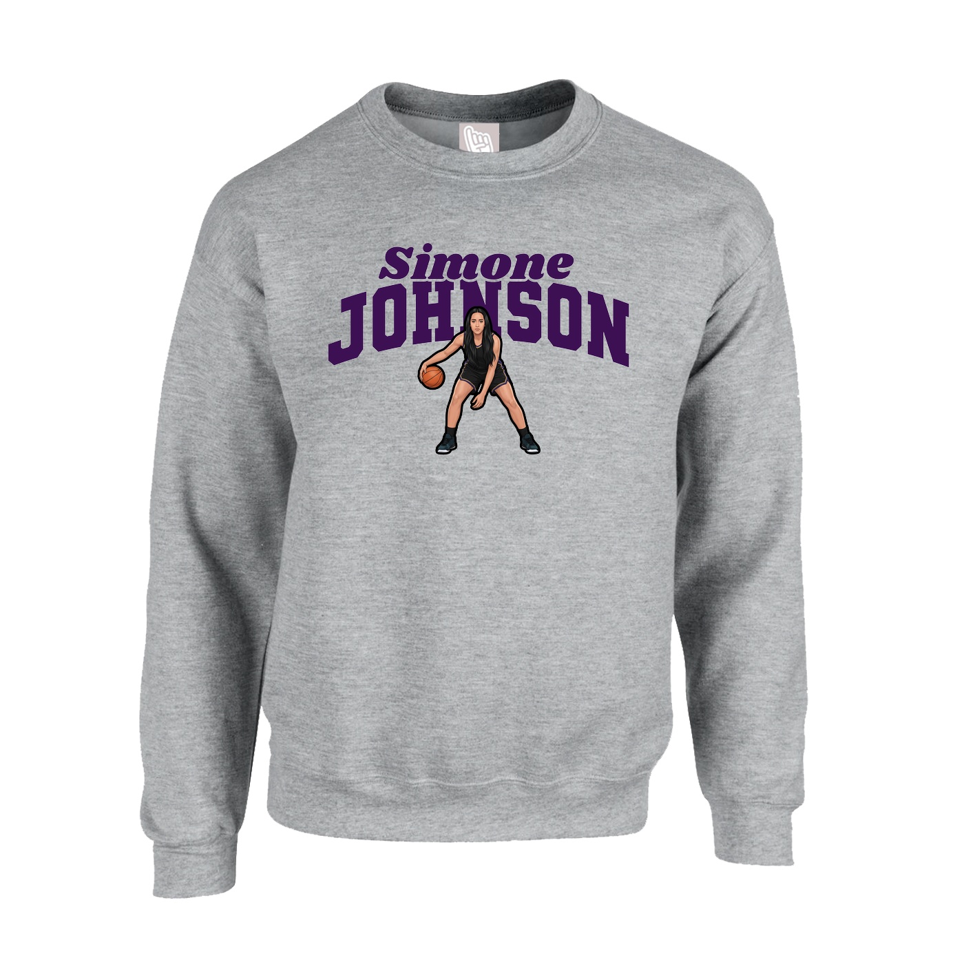 Fleece Crew — Signature Arch in Grey