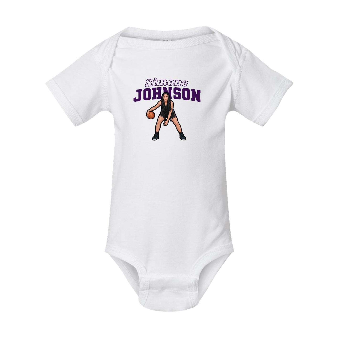 Baby Onesie — Name Arch in White