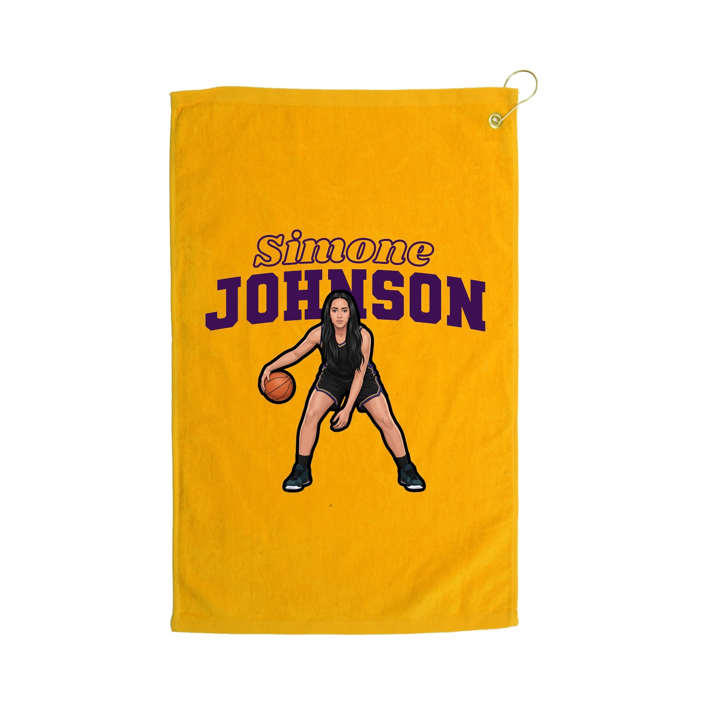 Golf Towel — Name Arch in Gold