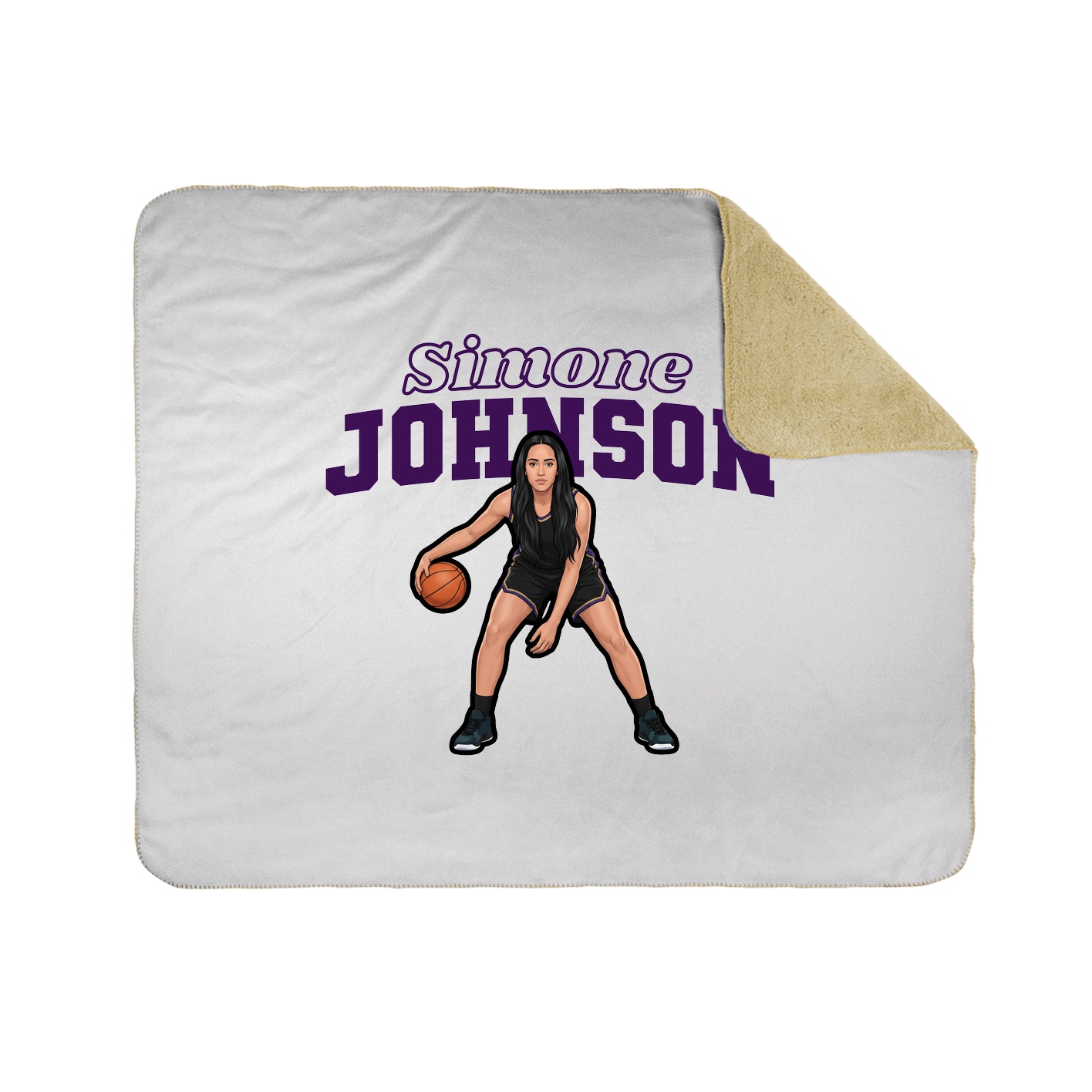 Throw Blanket — Name Arch in White