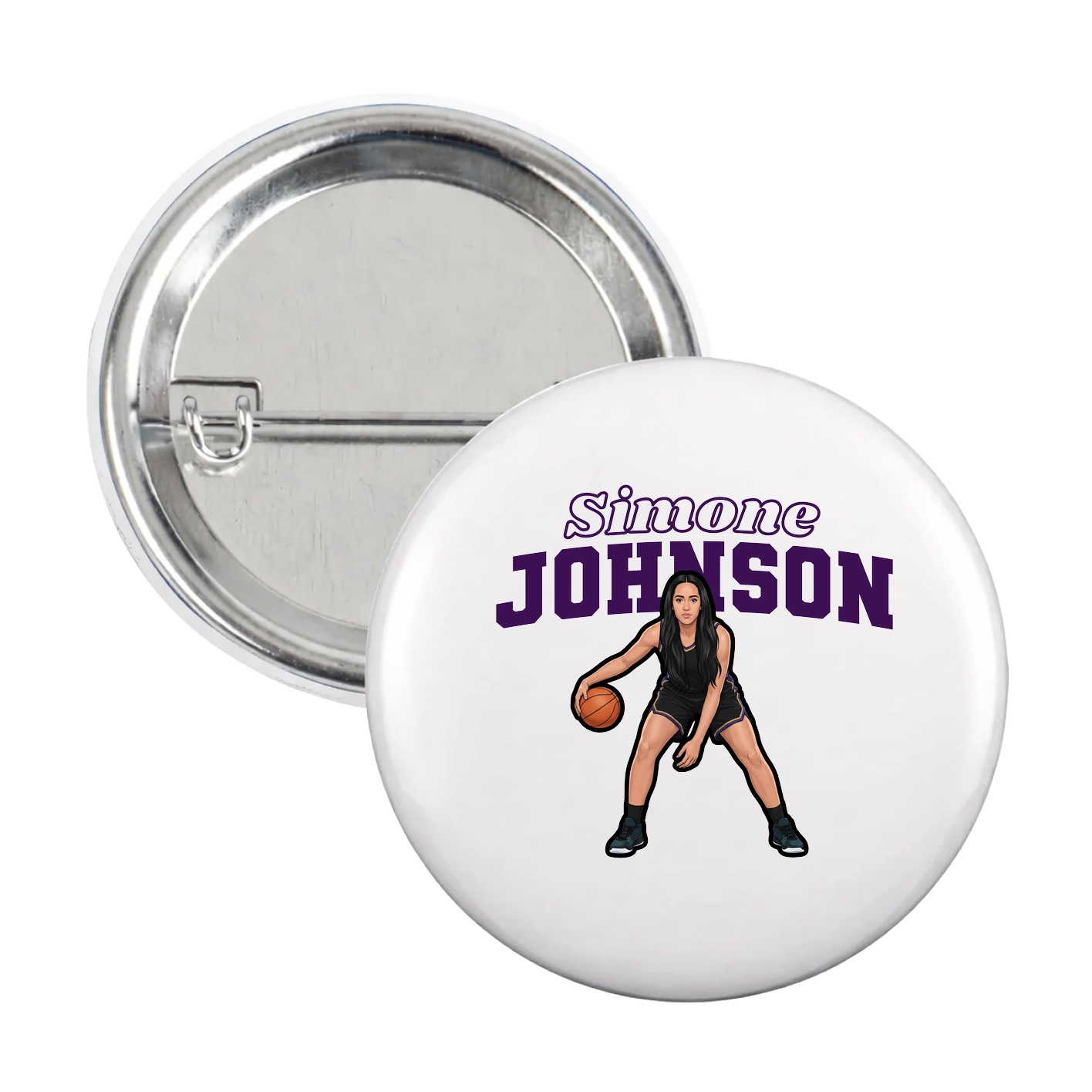 Game Day Button — Name Arch in White