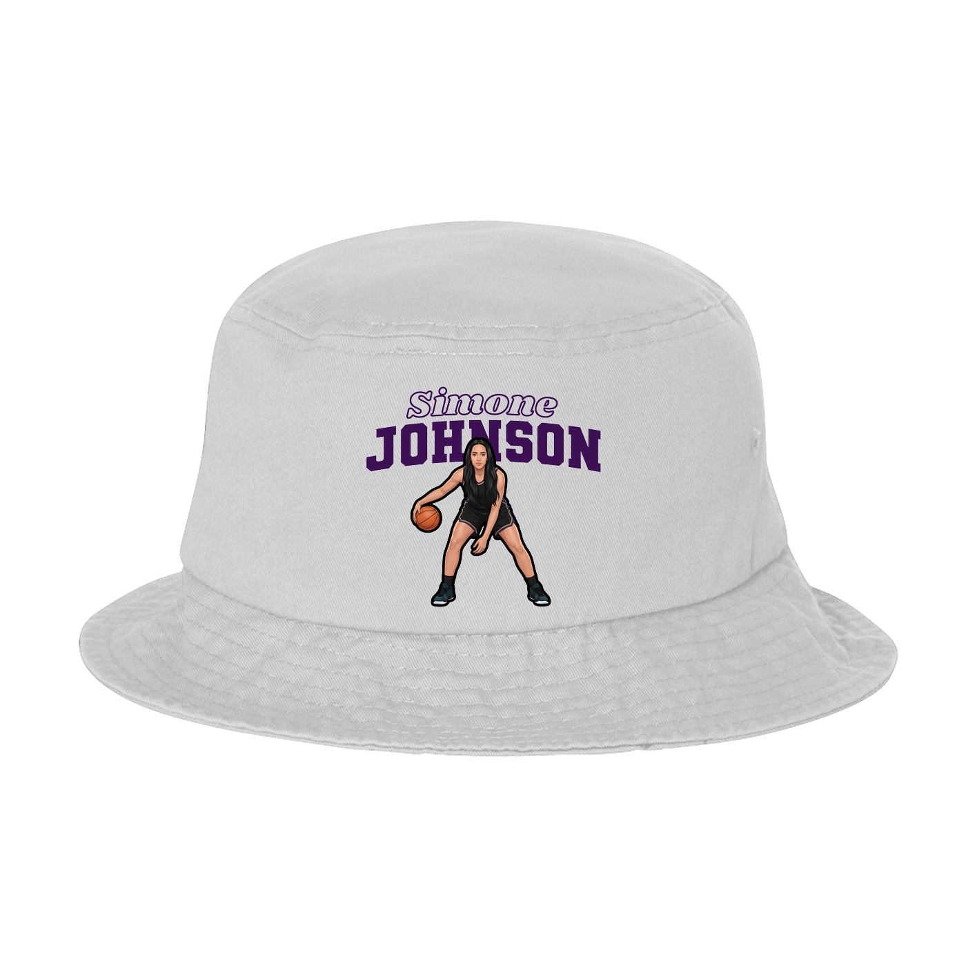 Bucket Cap — Name Arch in White