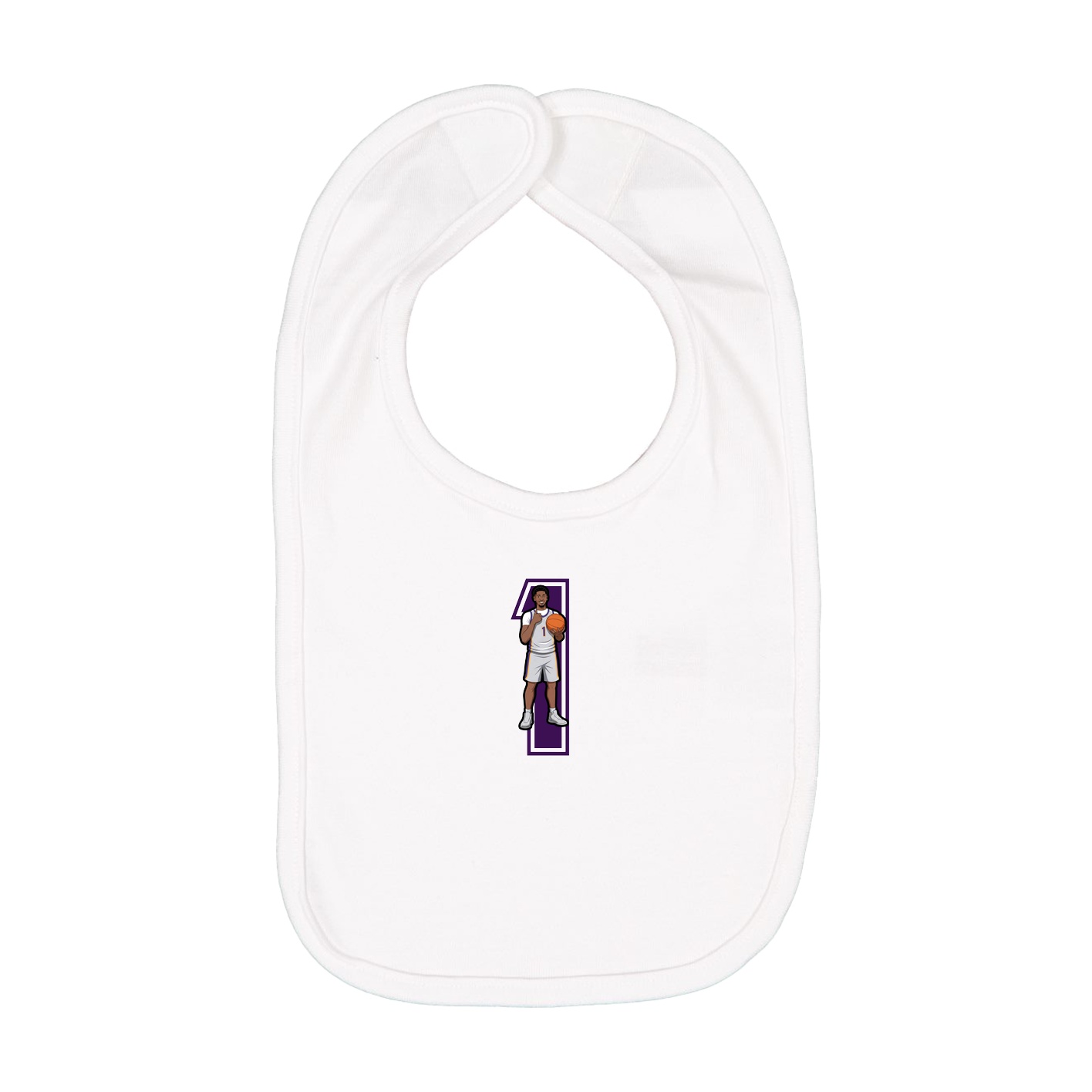 Infant Bib — Number in White