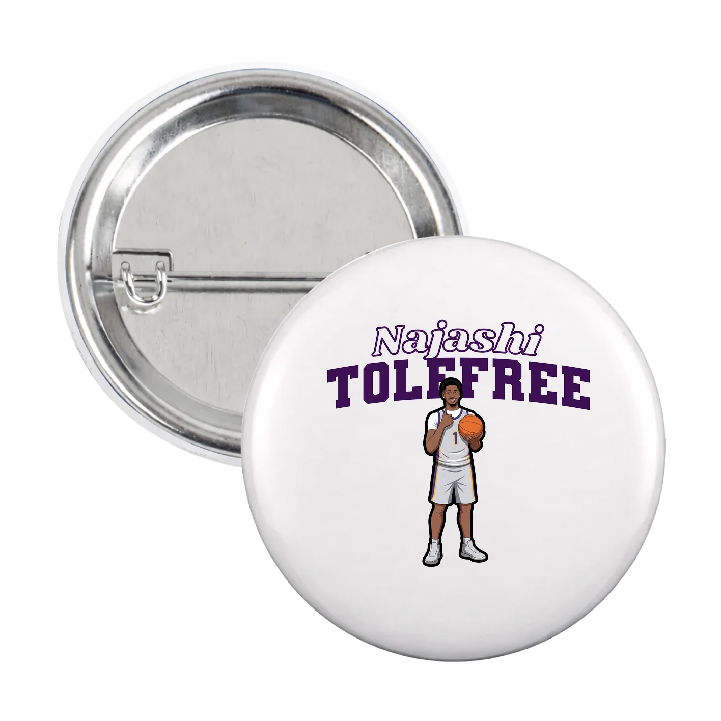 Game Day Button — Name Arch in White