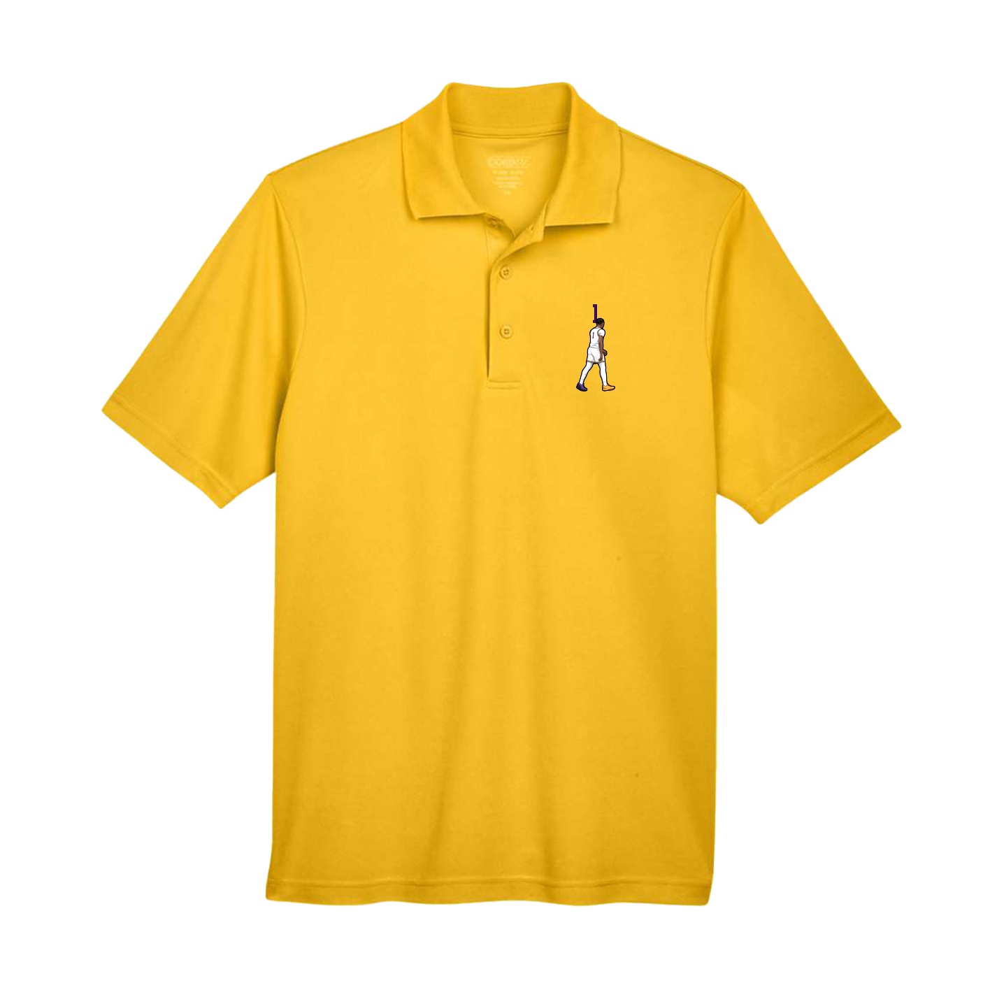Performance Polo — Number Top in Gold