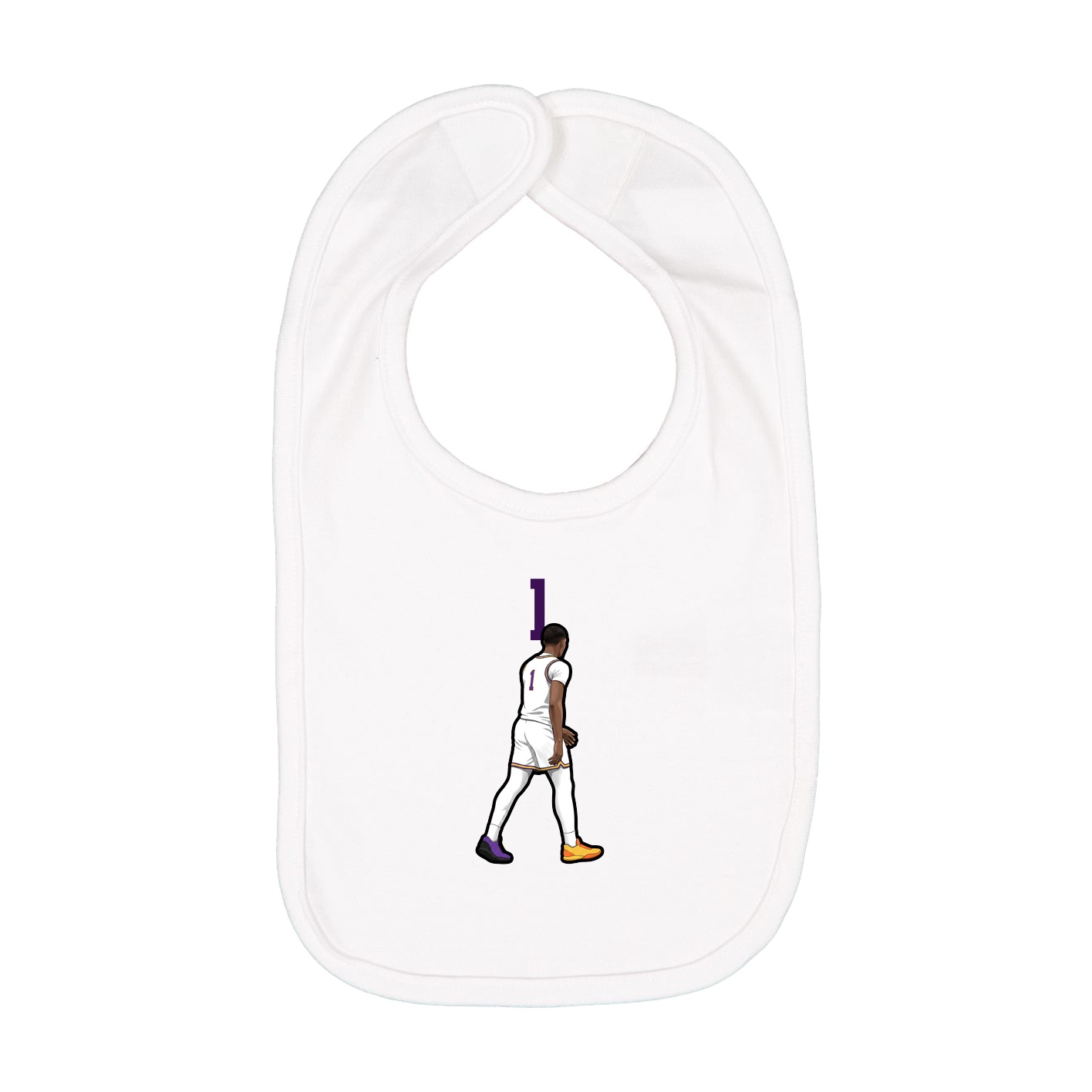 Infant Bib — Number Top in White
