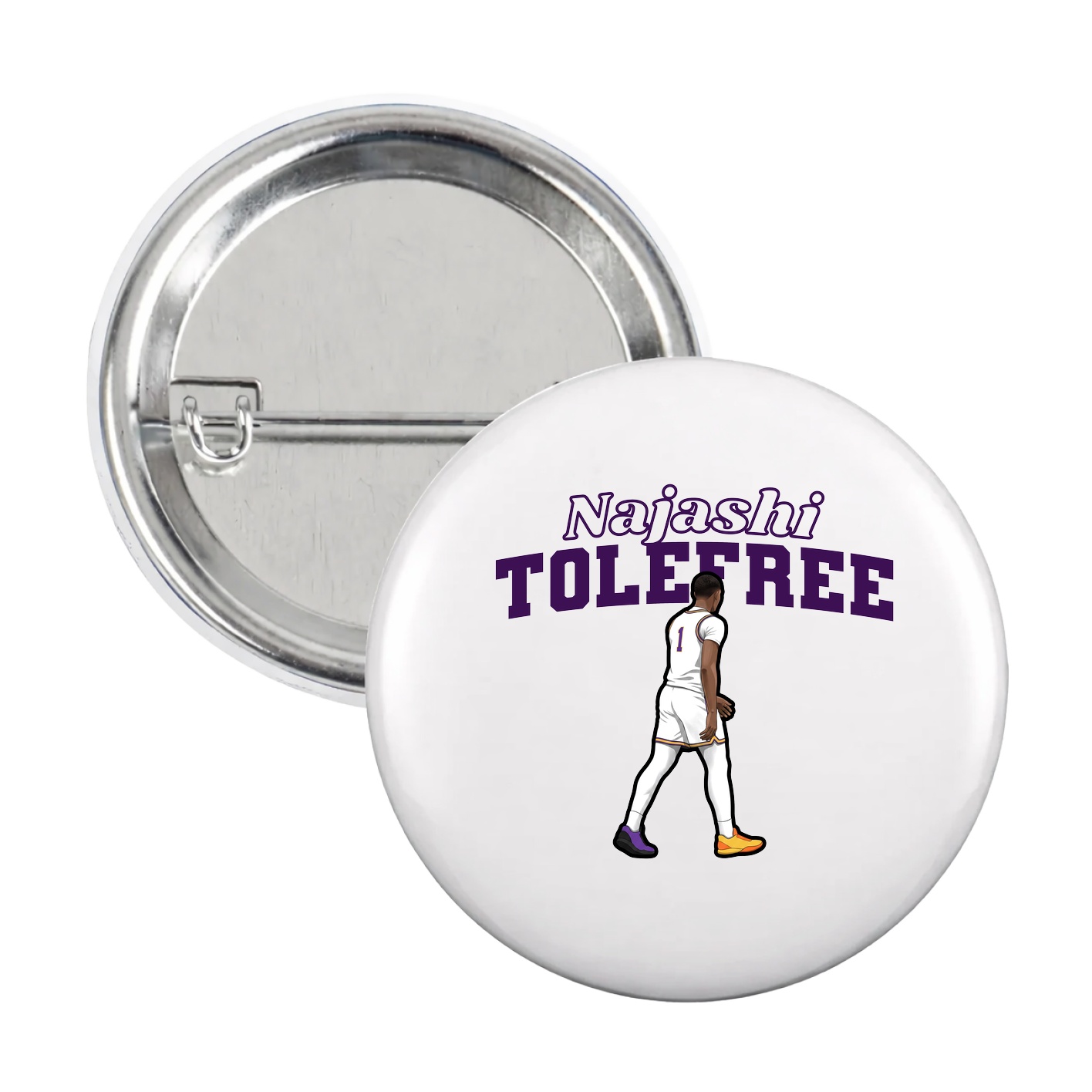 Game Day Button — Name Arch in White