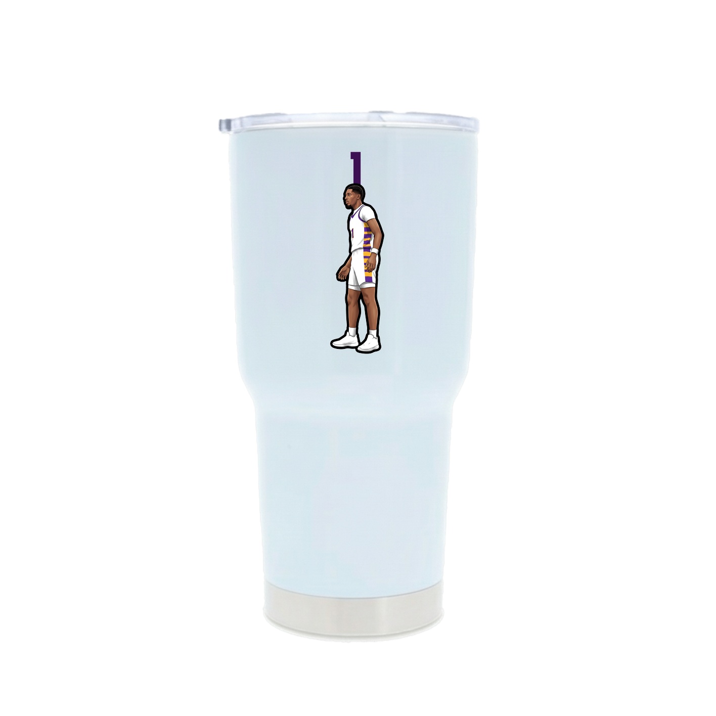 30oz Stainless Steel Tumbler — Number Top in White