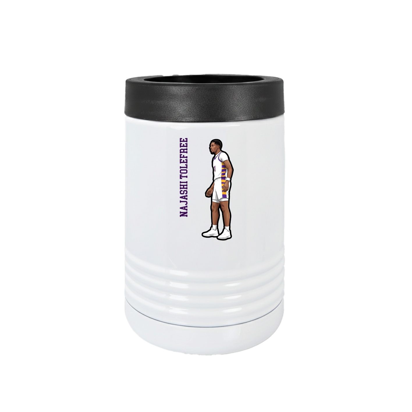 Beverage Holder — Name Vertical in White