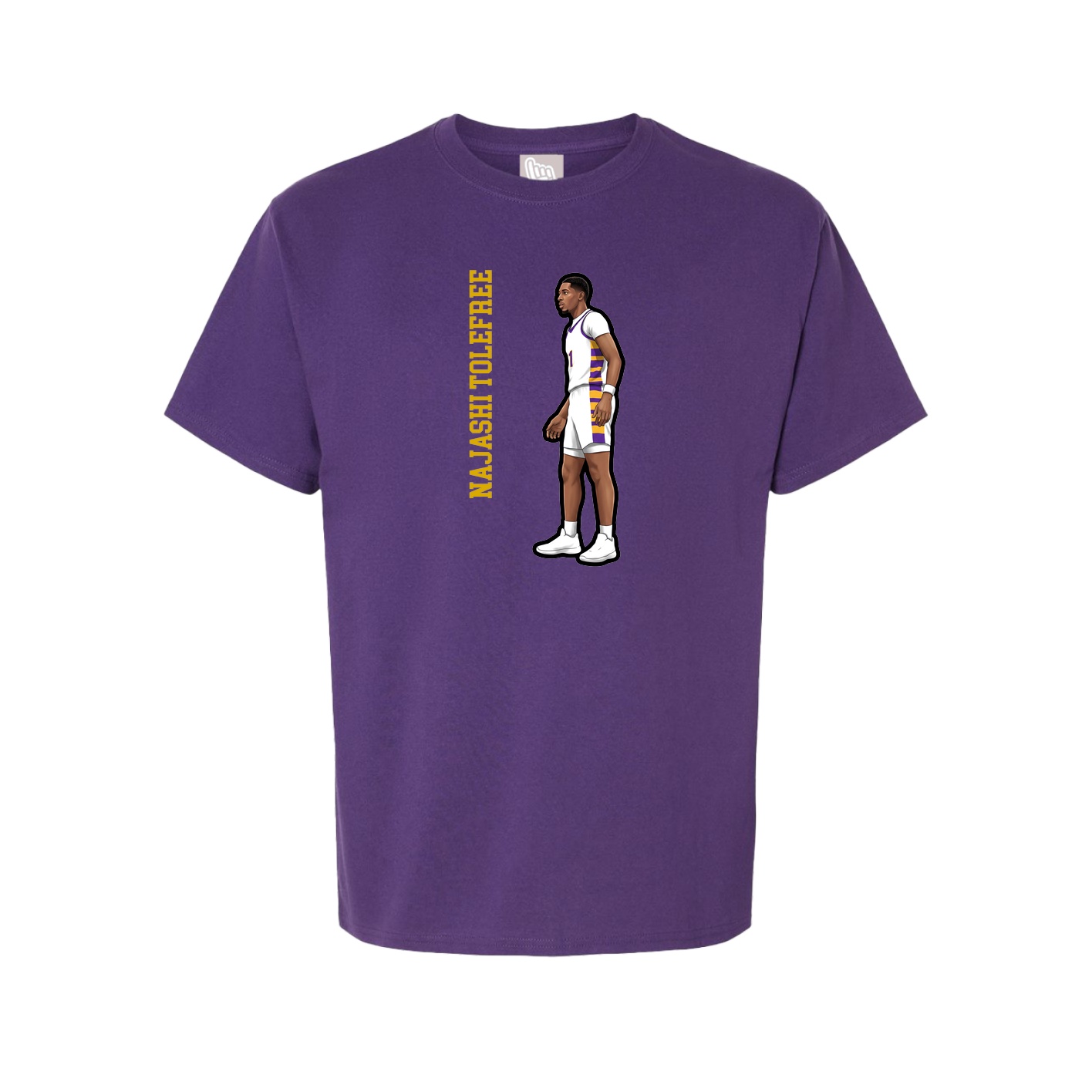 Youth Tee — Name Vertical in Purple