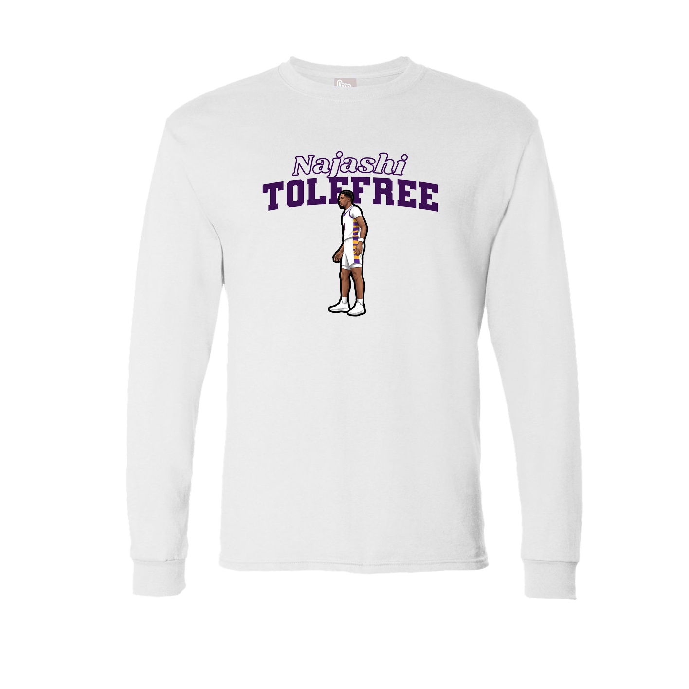 Long Sleeve Tee — Name Arch in White