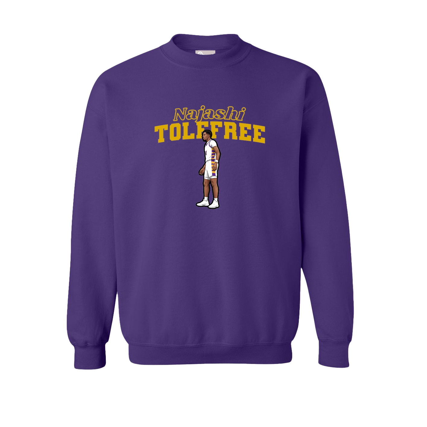 Fleece Crew — Name Arch in Purple