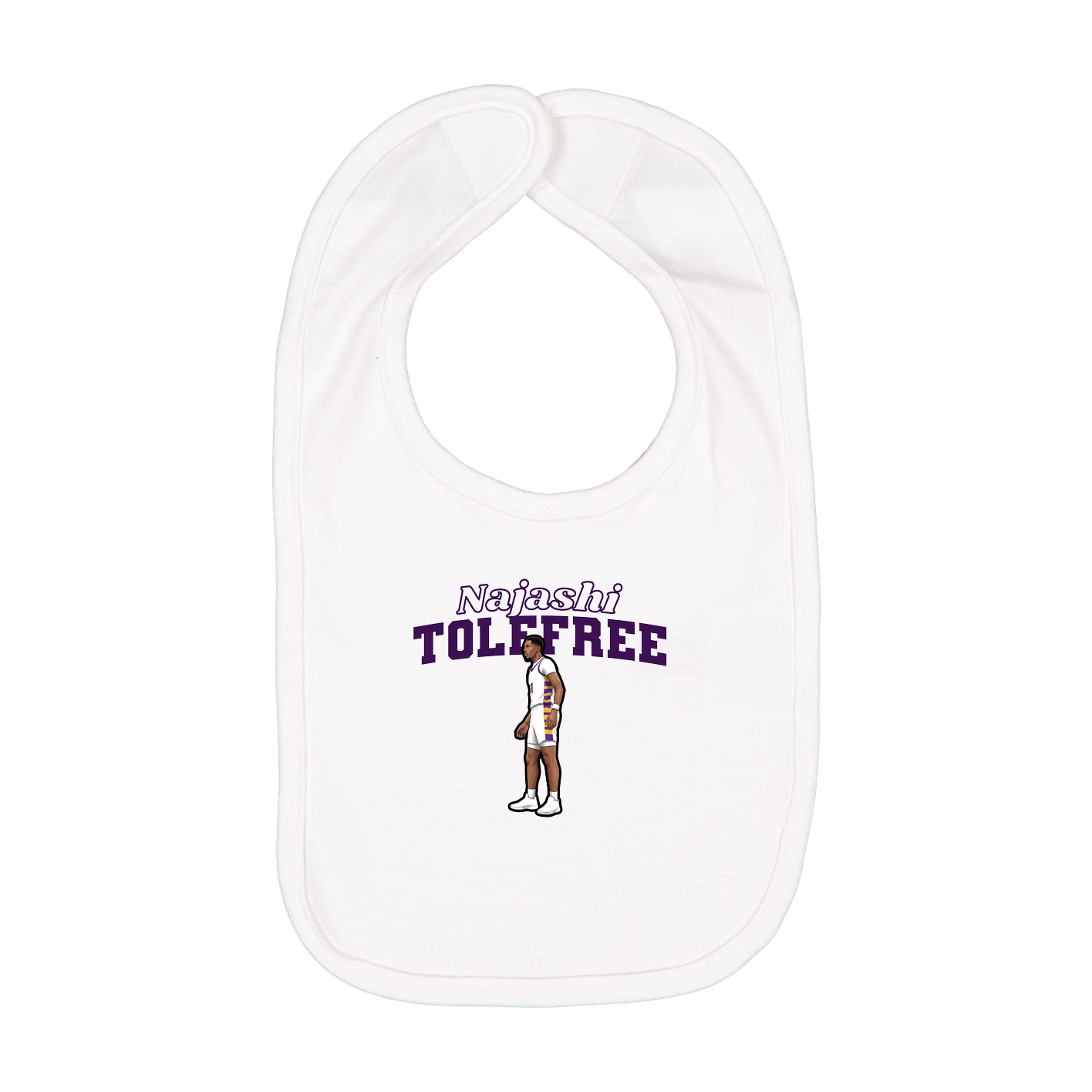Infant Bib — Name Arch in White