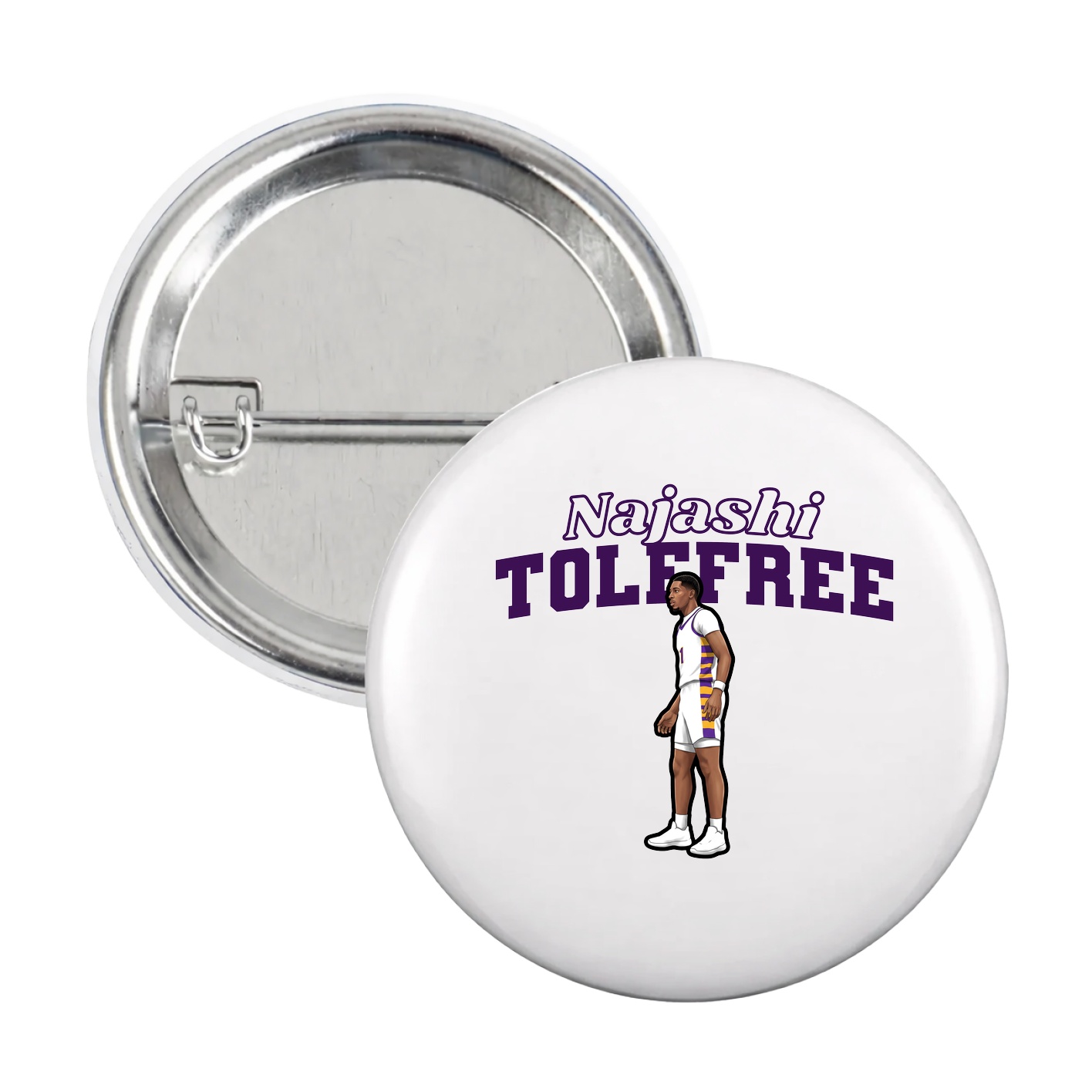 Game Day Button — Name Arch in White