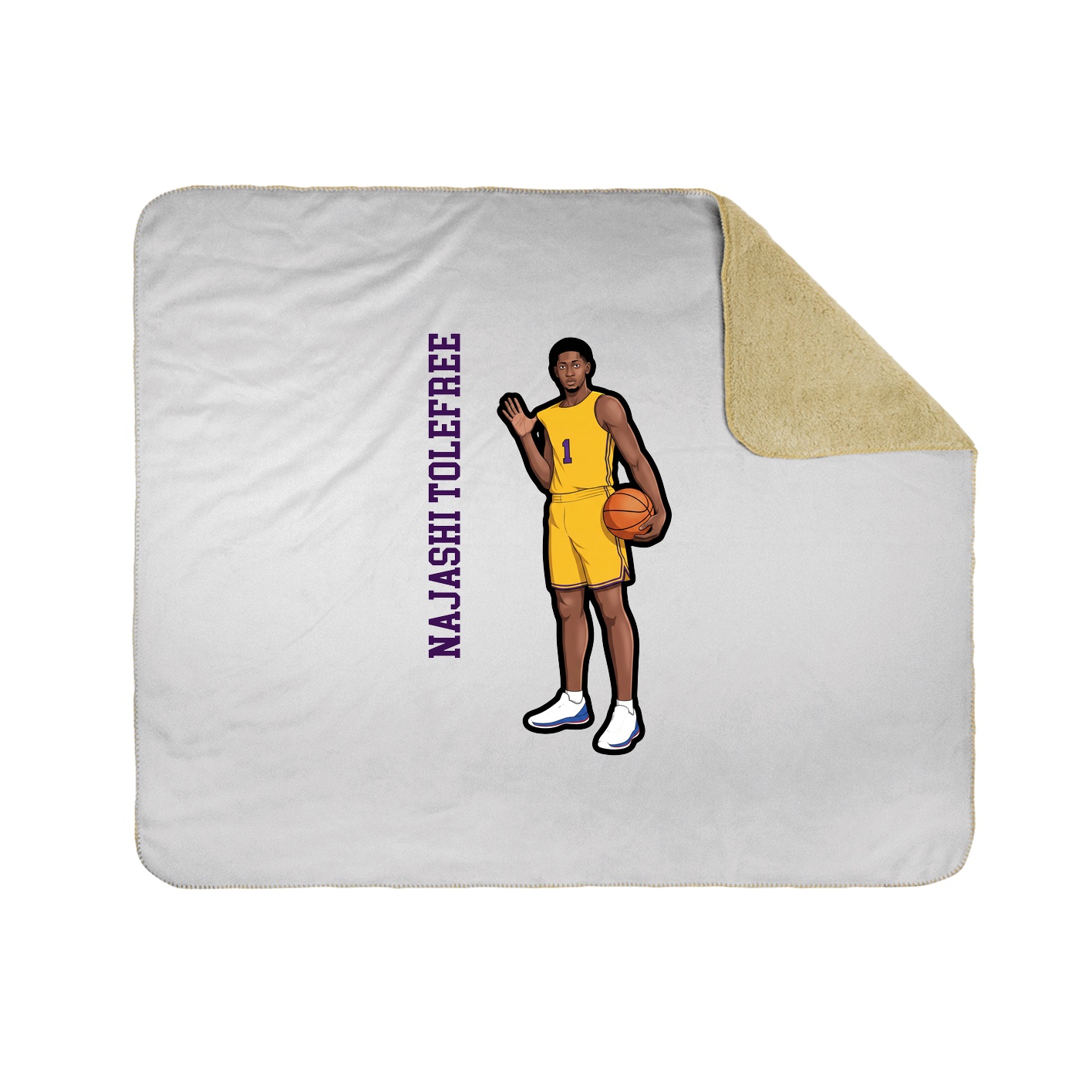 Throw Blanket — Name Vertical in White