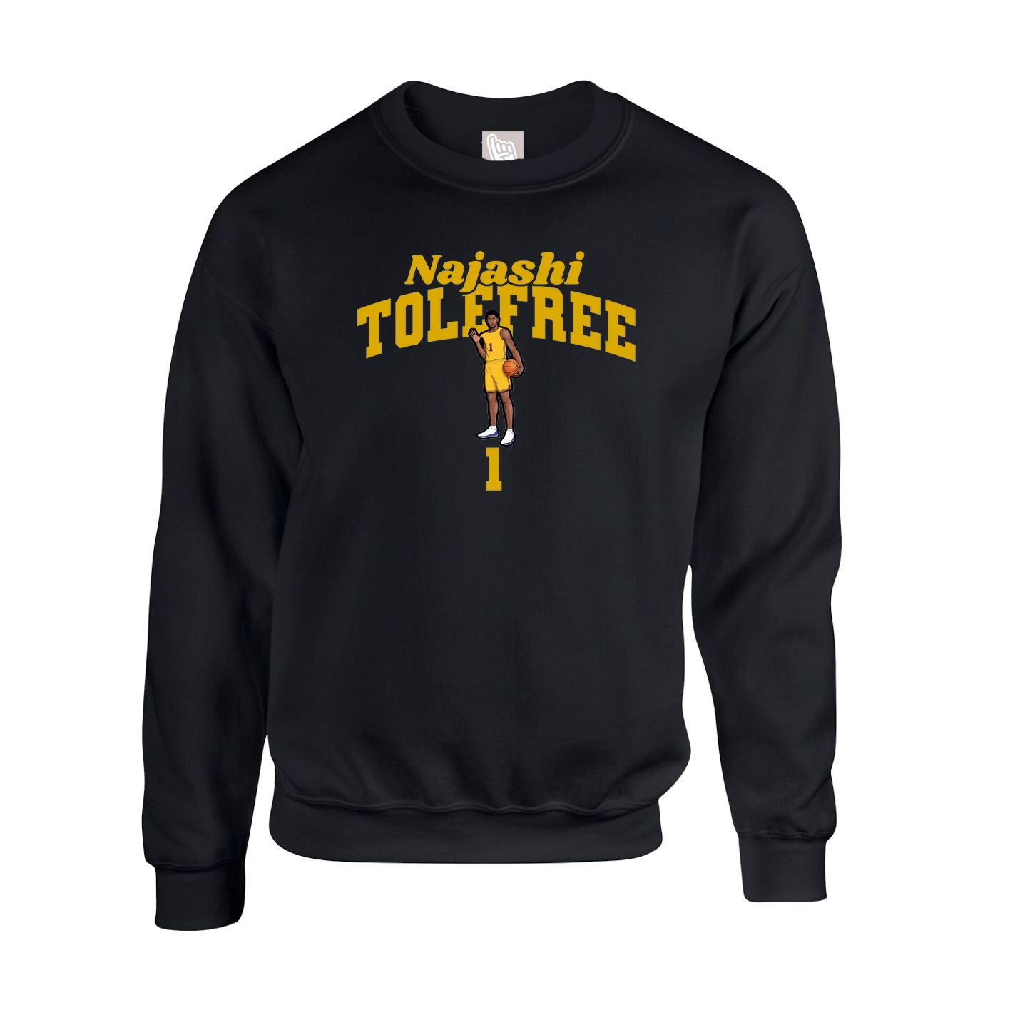Fleece Crew — Signature Arch in Black