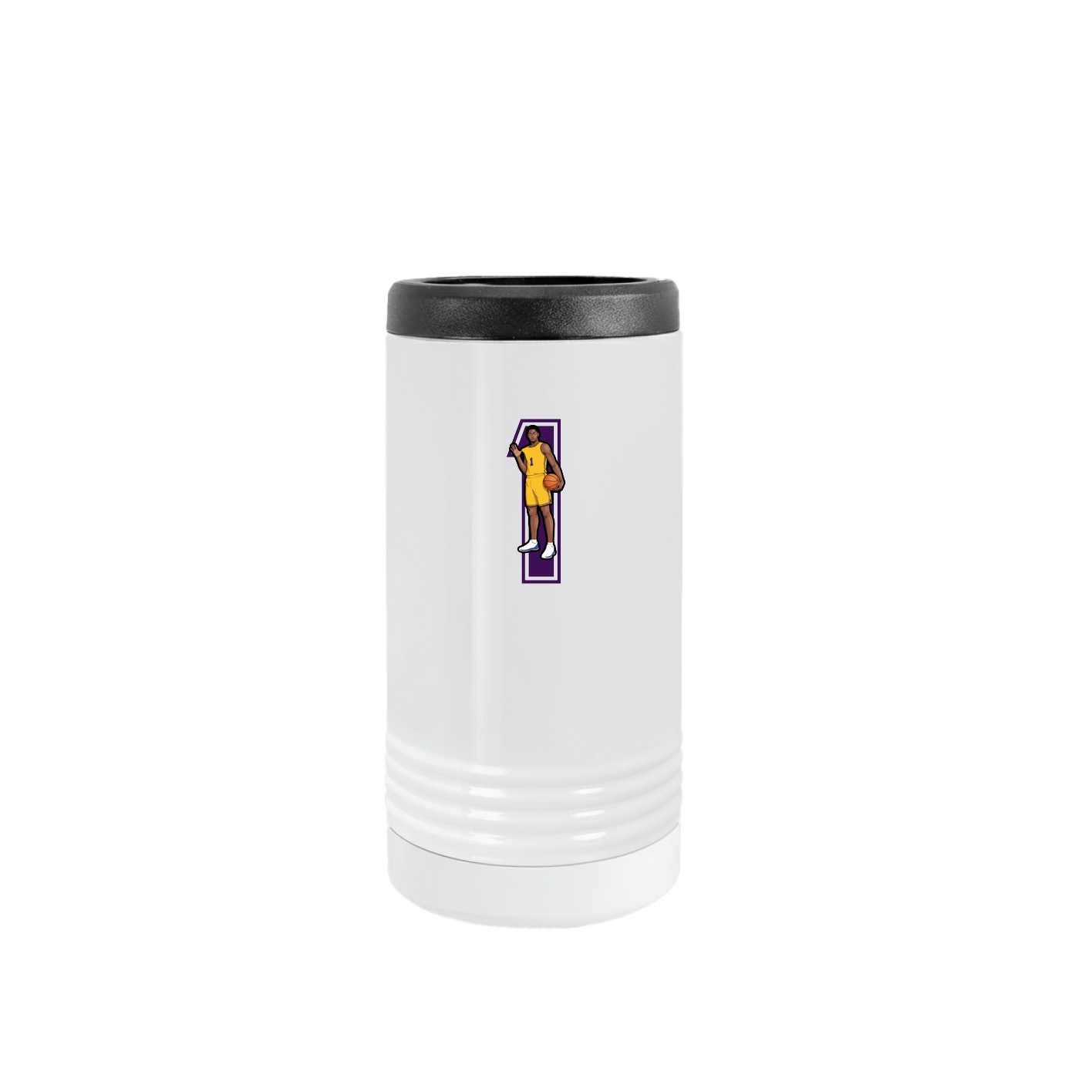 Slim Beverage Holder — Number in White