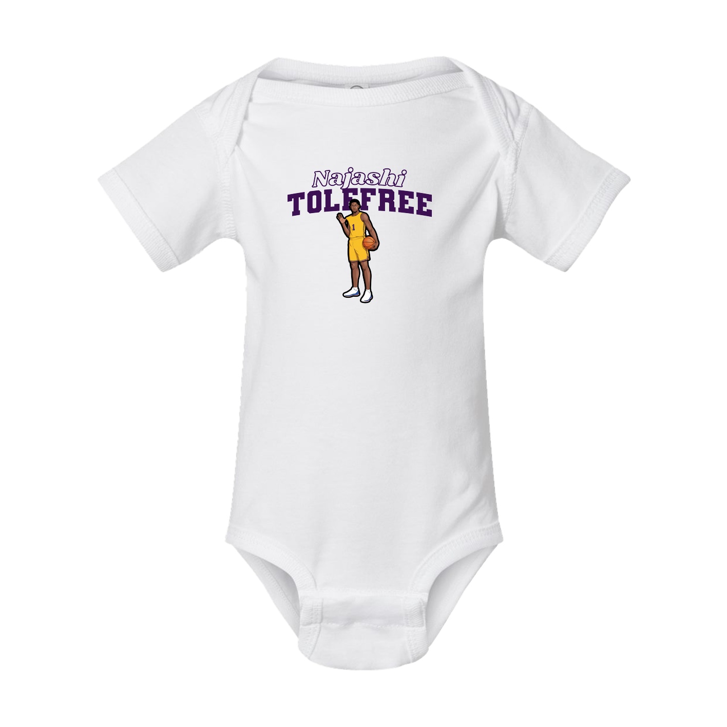 Baby Onesie — Name Arch in White