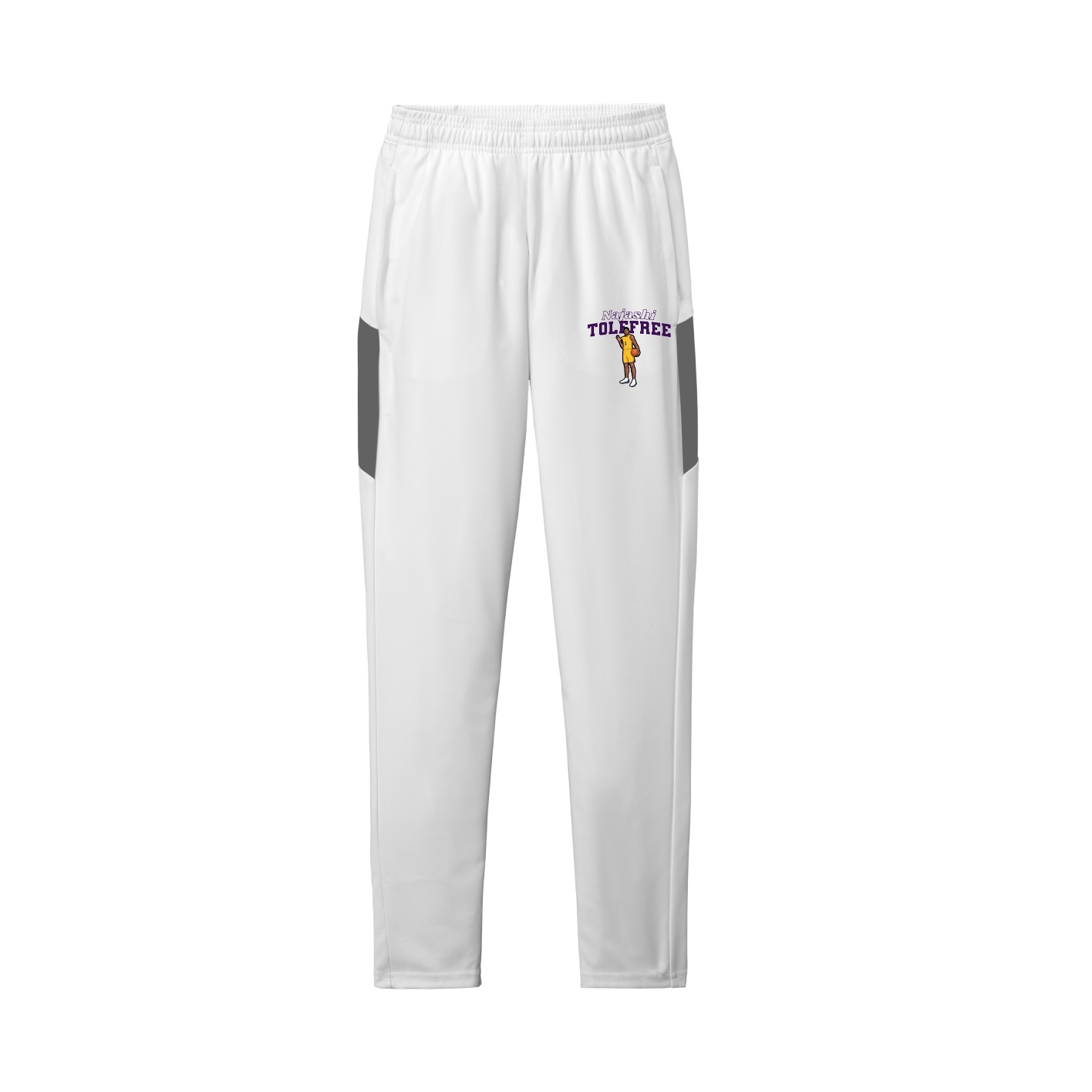 Team Travel Pant — Name Arch in White/Grey