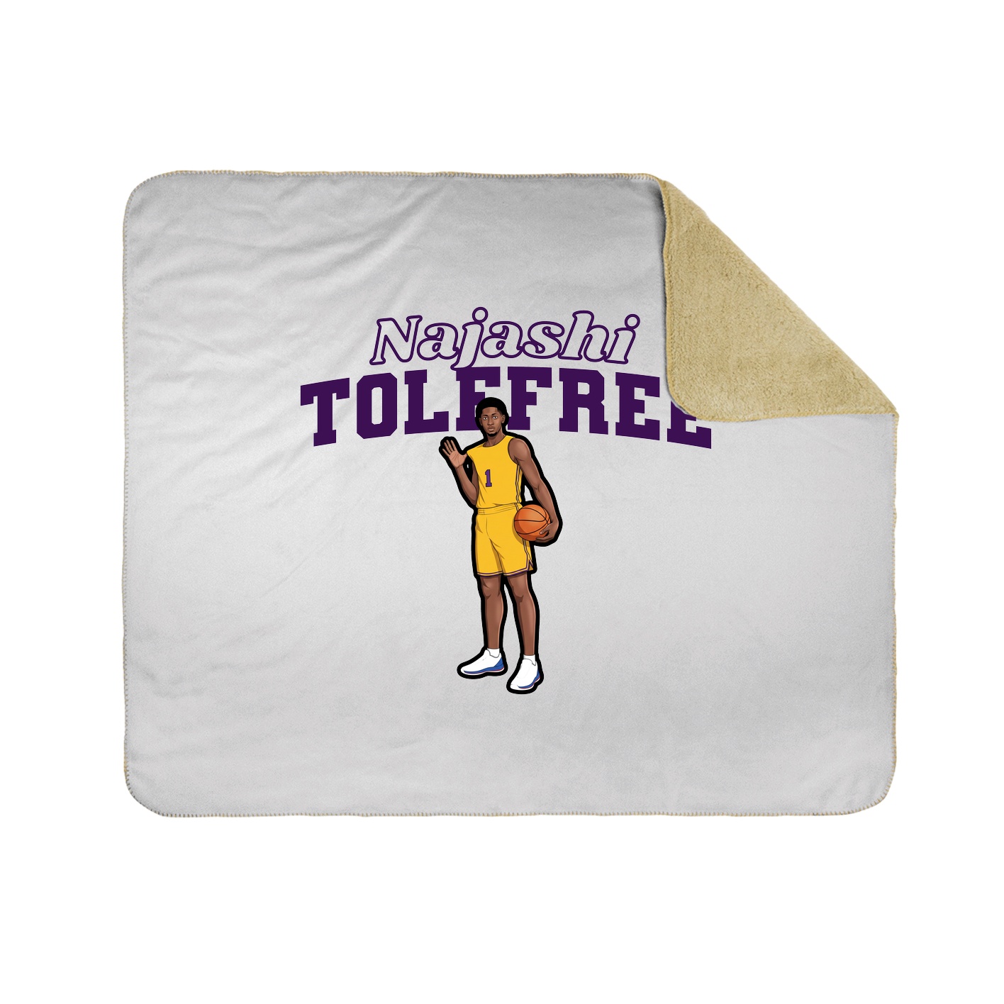 Throw Blanket — Name Arch in White