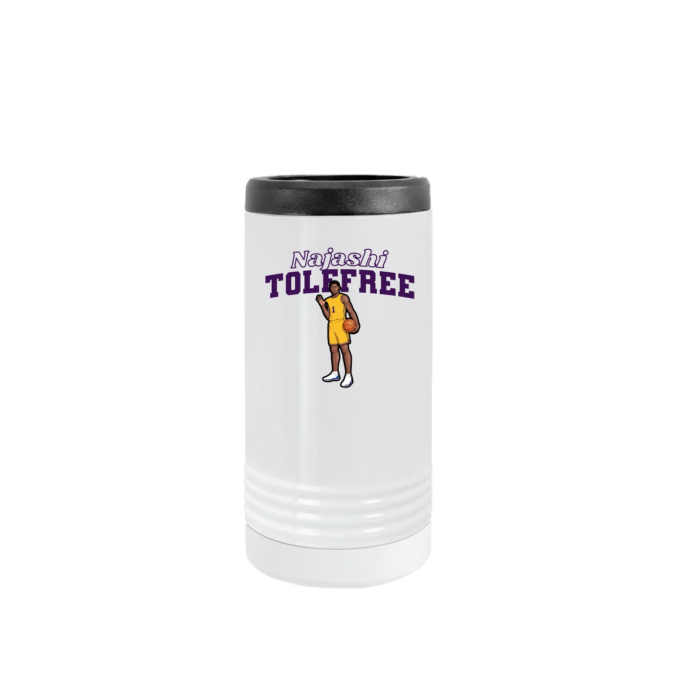 Slim Beverage Holder — Name Arch in White