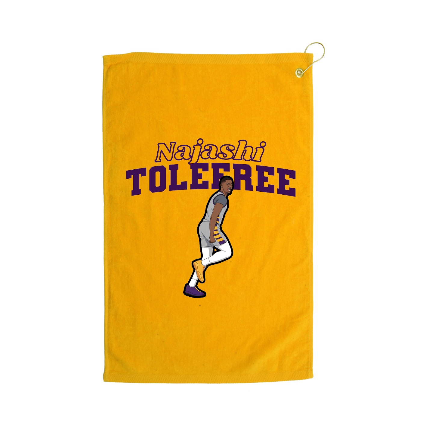 Golf Towel — Name Arch in Gold