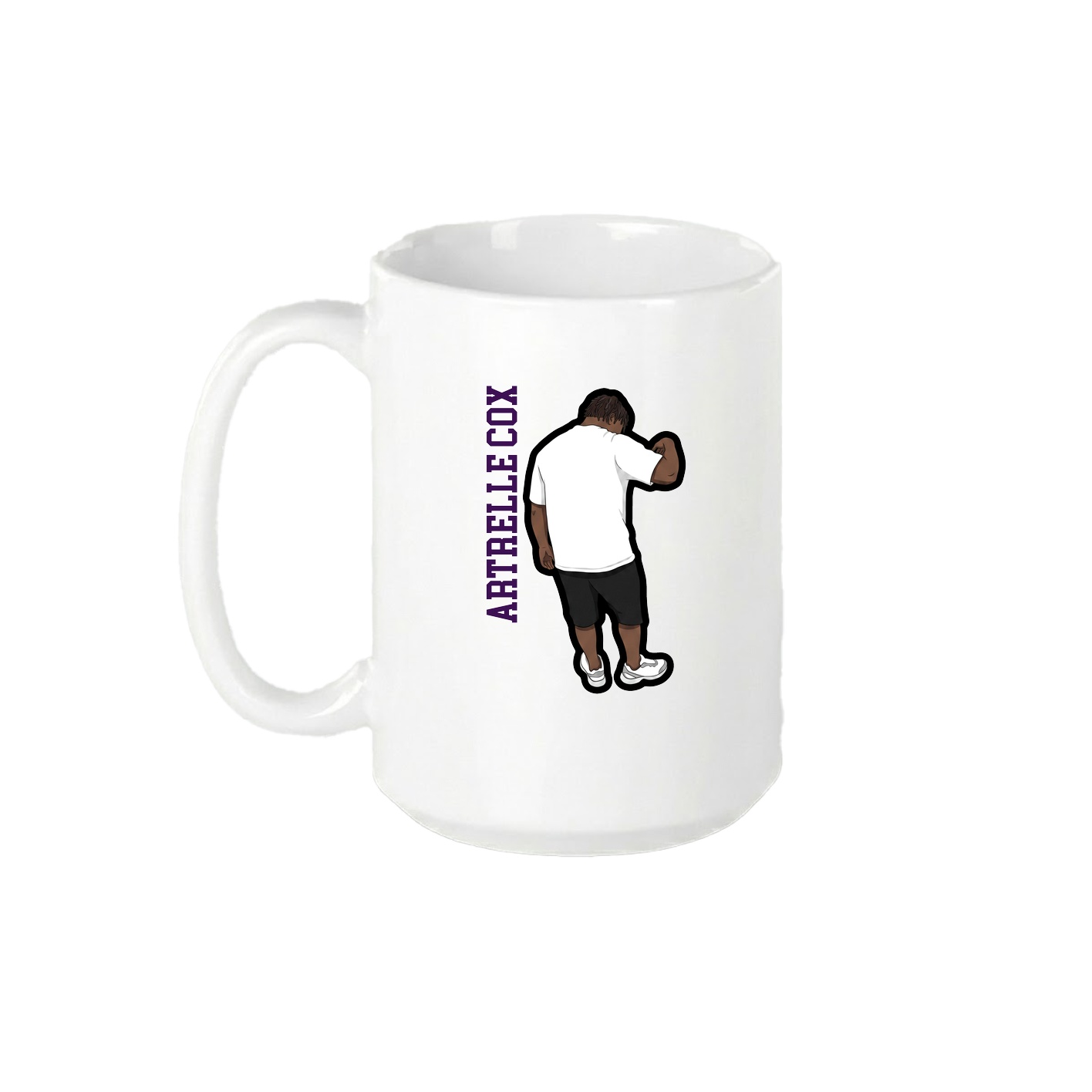 15oz Coffee Mug — Name Vertical in White