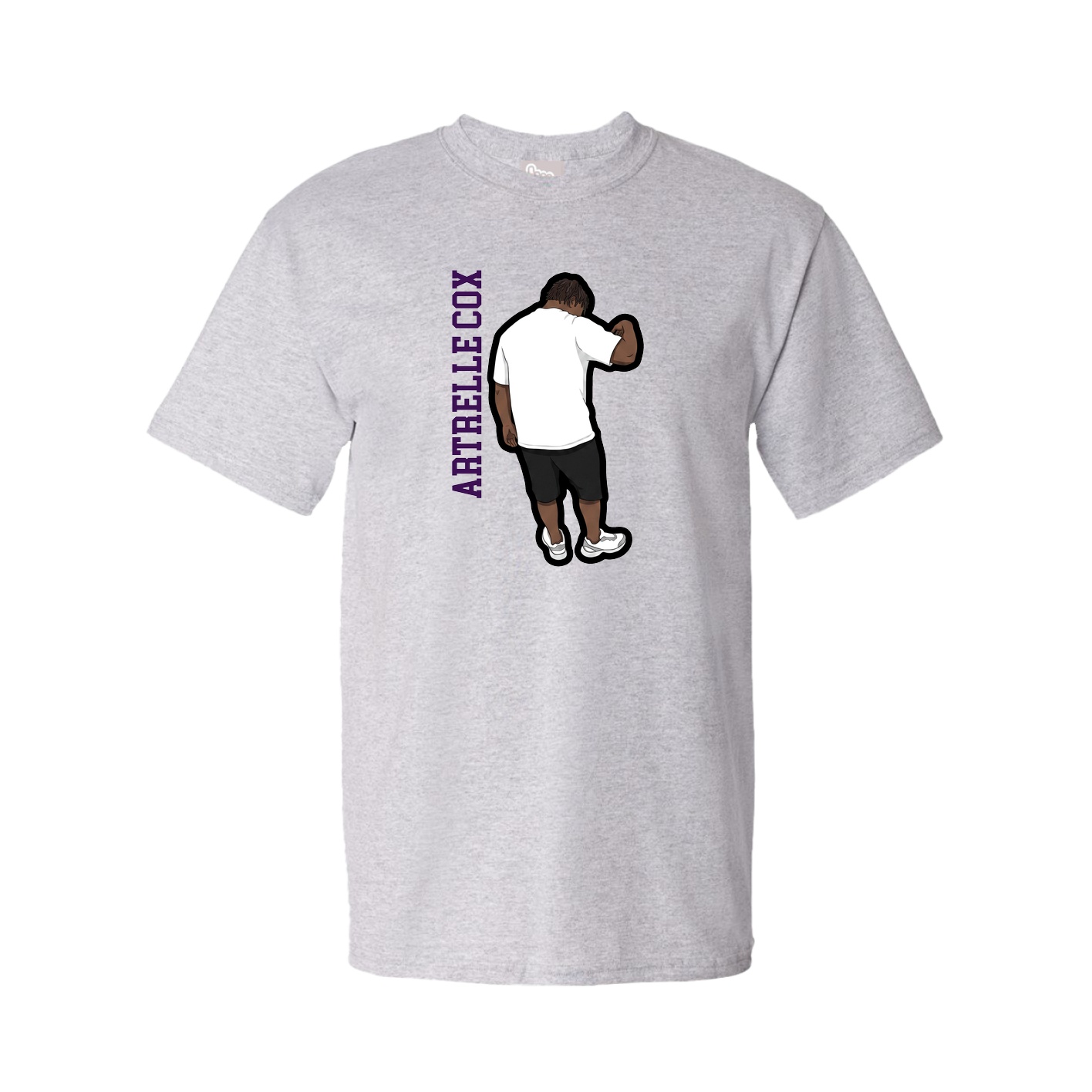 Tee — Name Vertical in Grey