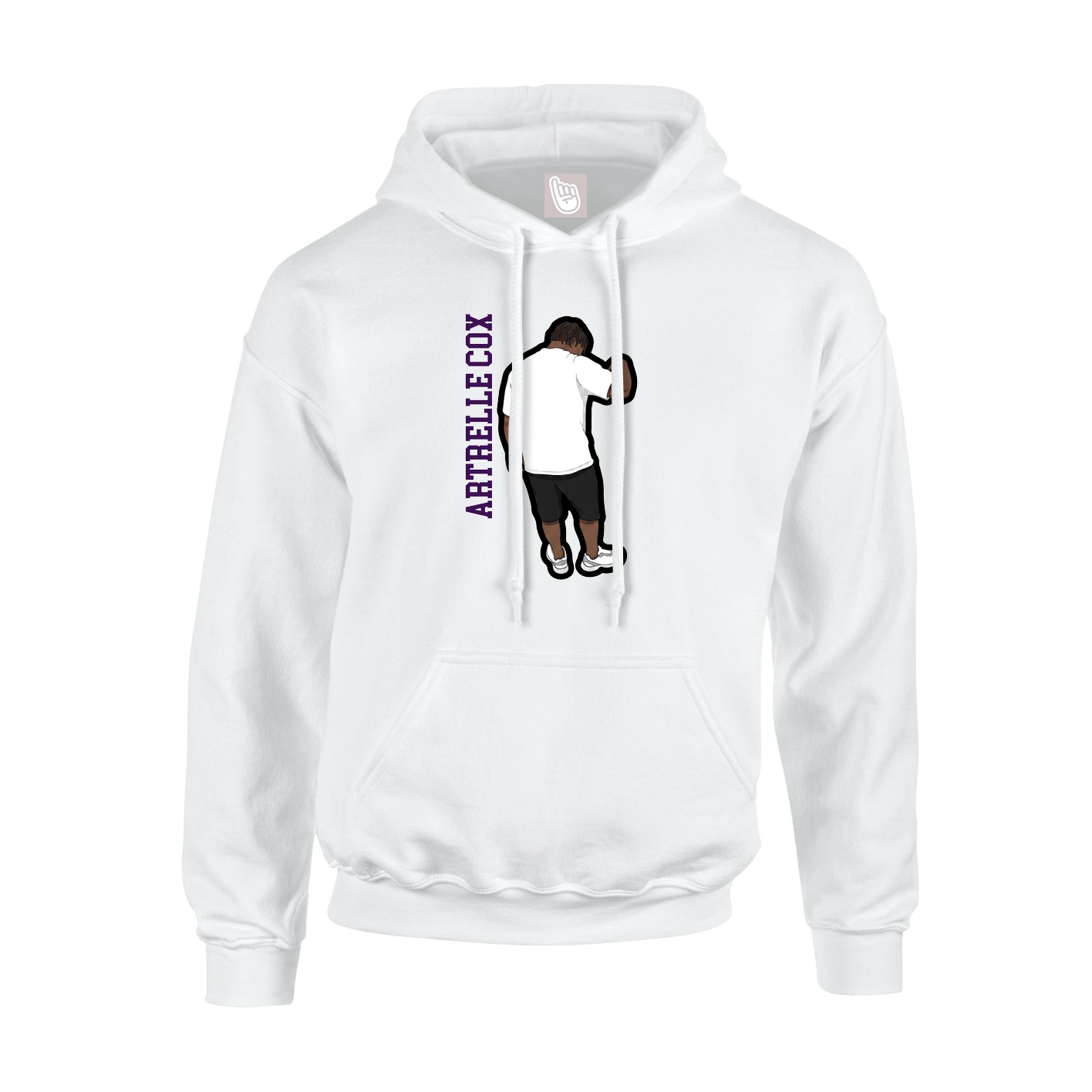 Youth Hoodie — Name Vertical in White