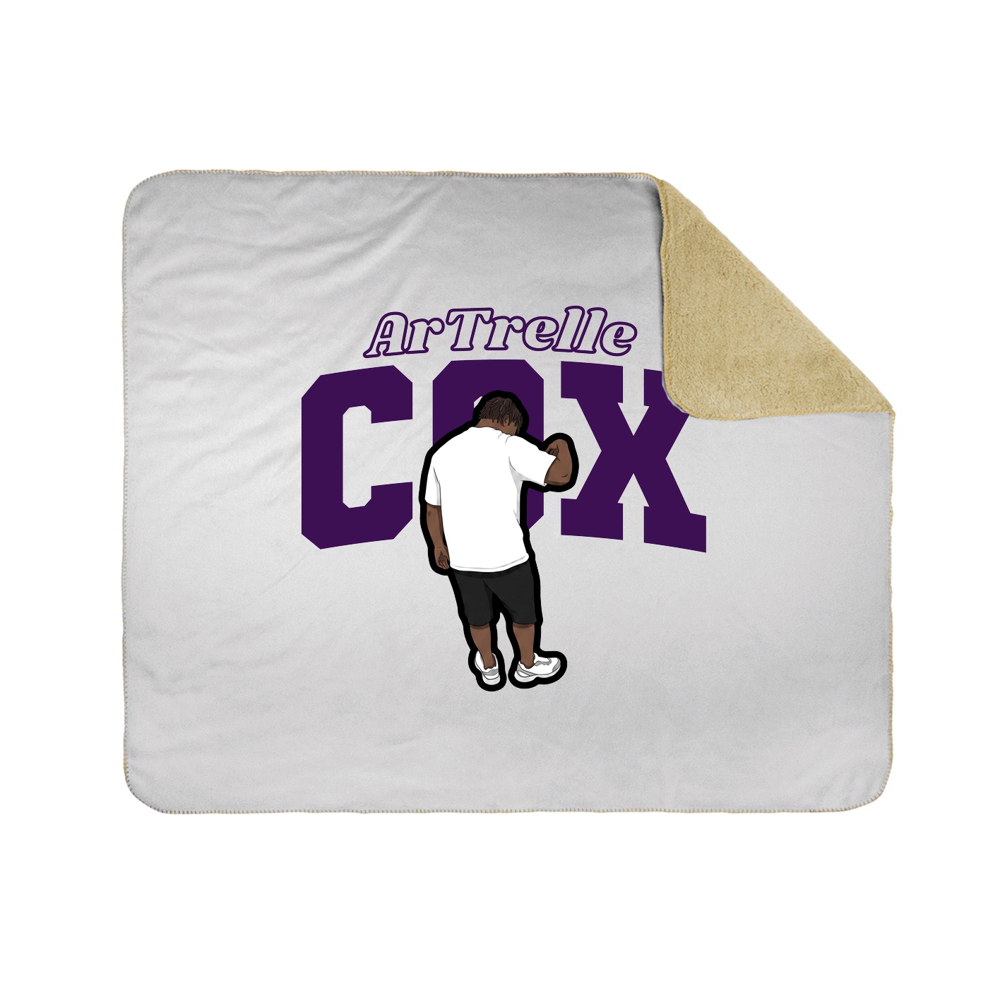 Throw Blanket — Name Arch in White