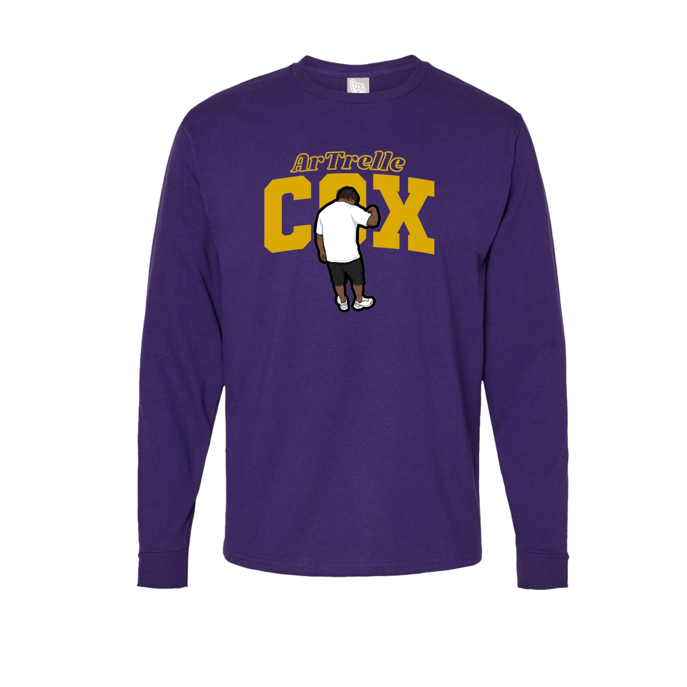 Long Sleeve Tee — Name Arch in Purple
